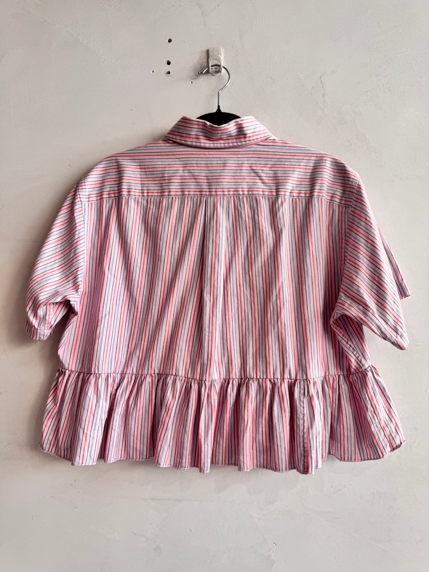 Upcycled Paul Stuart Pink stripe shirt - size M