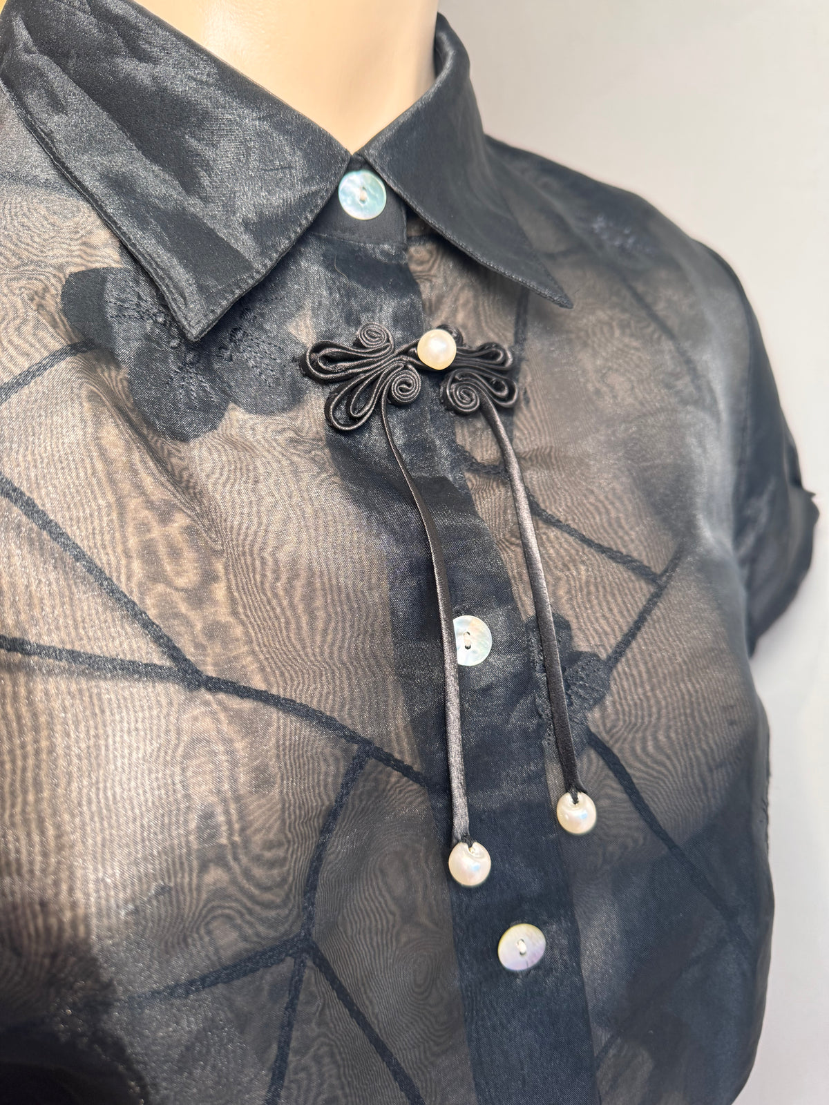 Upcycled Sandra Steiner semi Sheer Top - size M