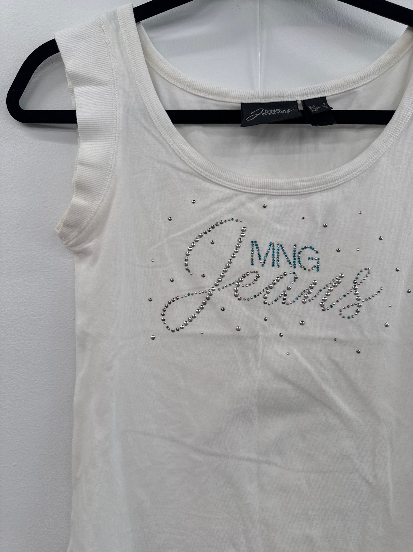 MNG White Embellished Tank - Size S
