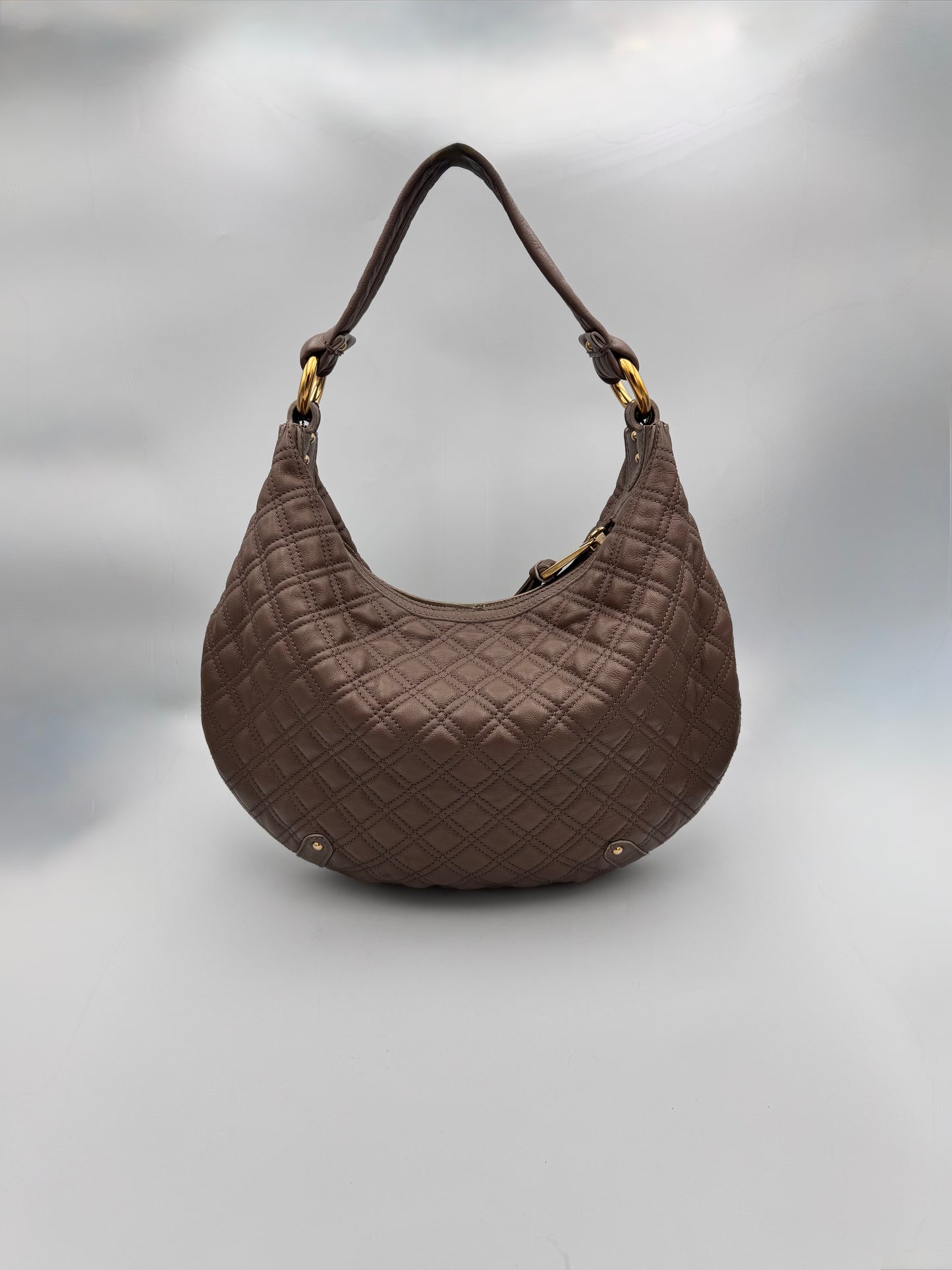 MARC JACOBS Hobo Banana Calf Leather Bag in Mouse