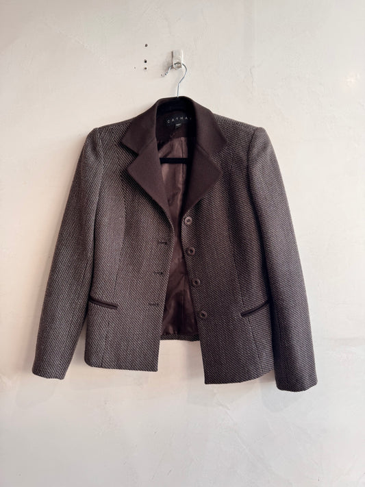 Vintage Cathay Brown Wool Blend Jacket - size S
