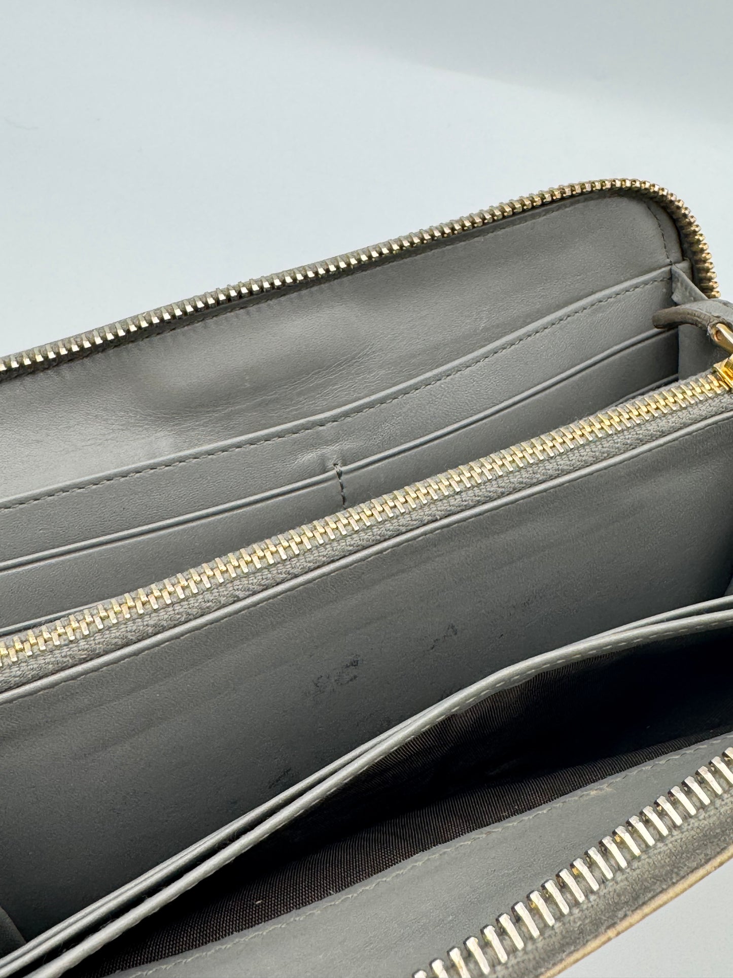 MIU MIU Taupe Zip Around Wallet