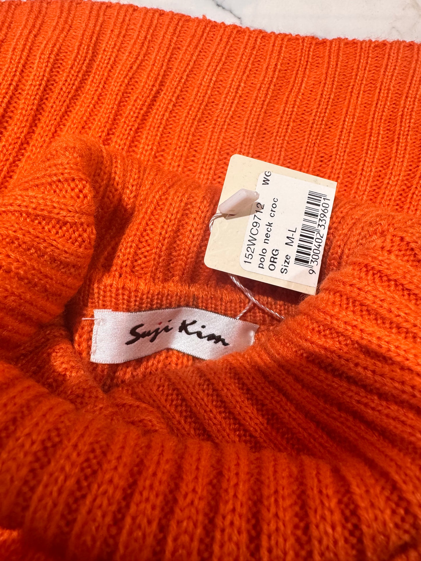 Suji Kim Orange Knit Top size S