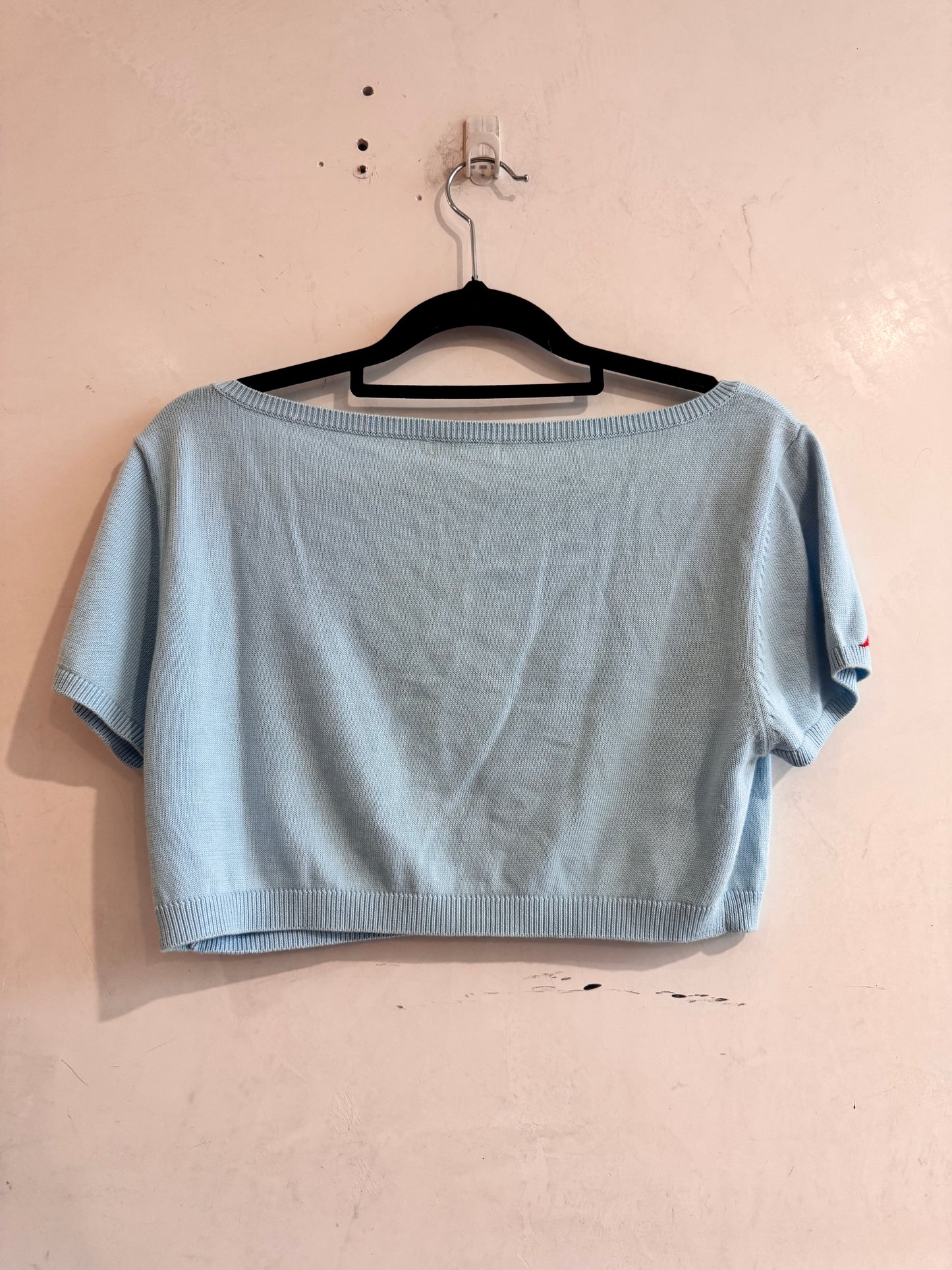 Blanco Tricot Blue Crop Barbie Top - size S