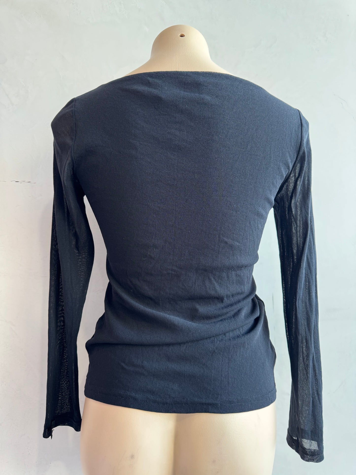 PingPong Black Mesh Top with Bows - size 12