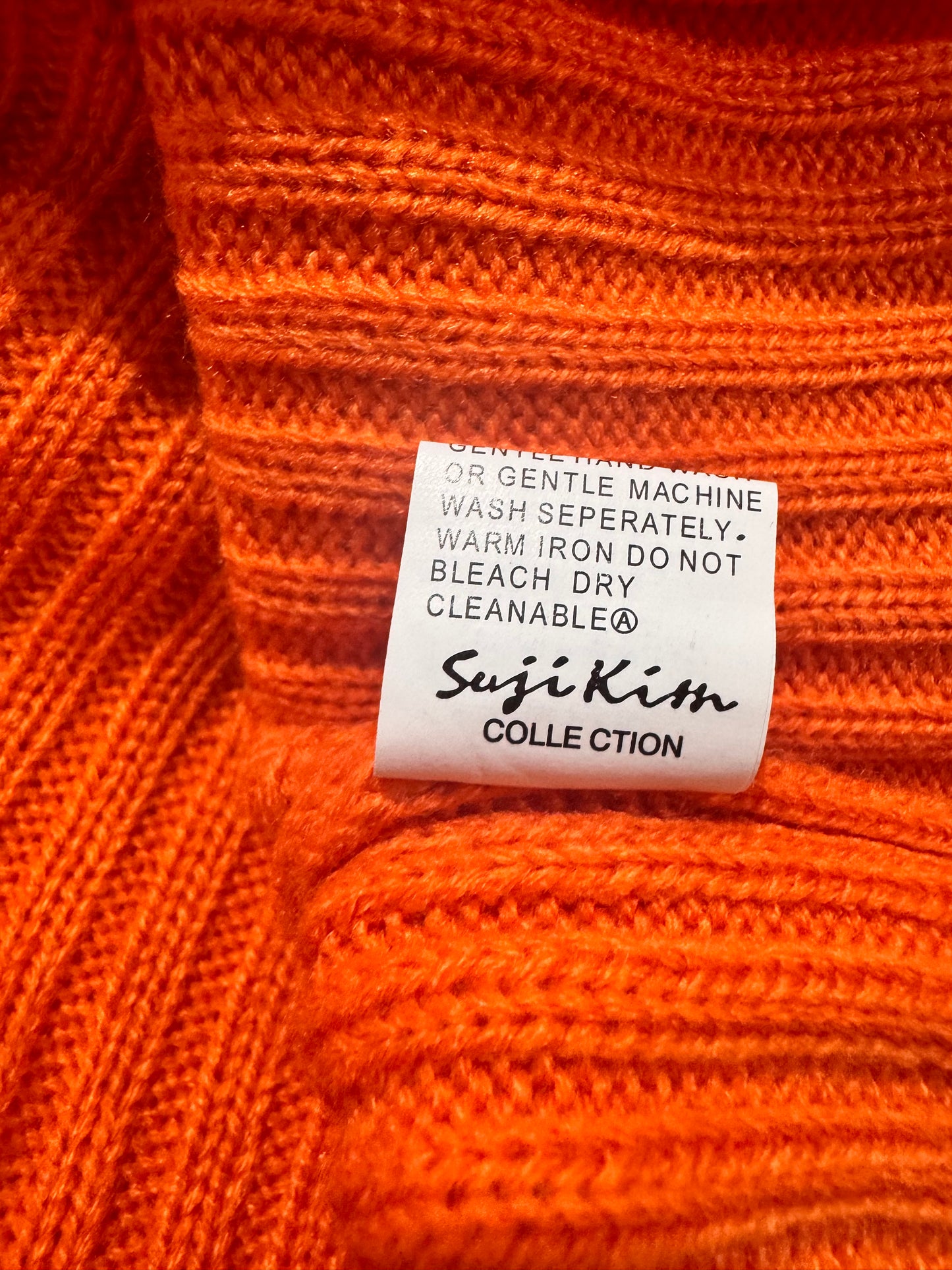 Suji Kim Orange Knit Top size S