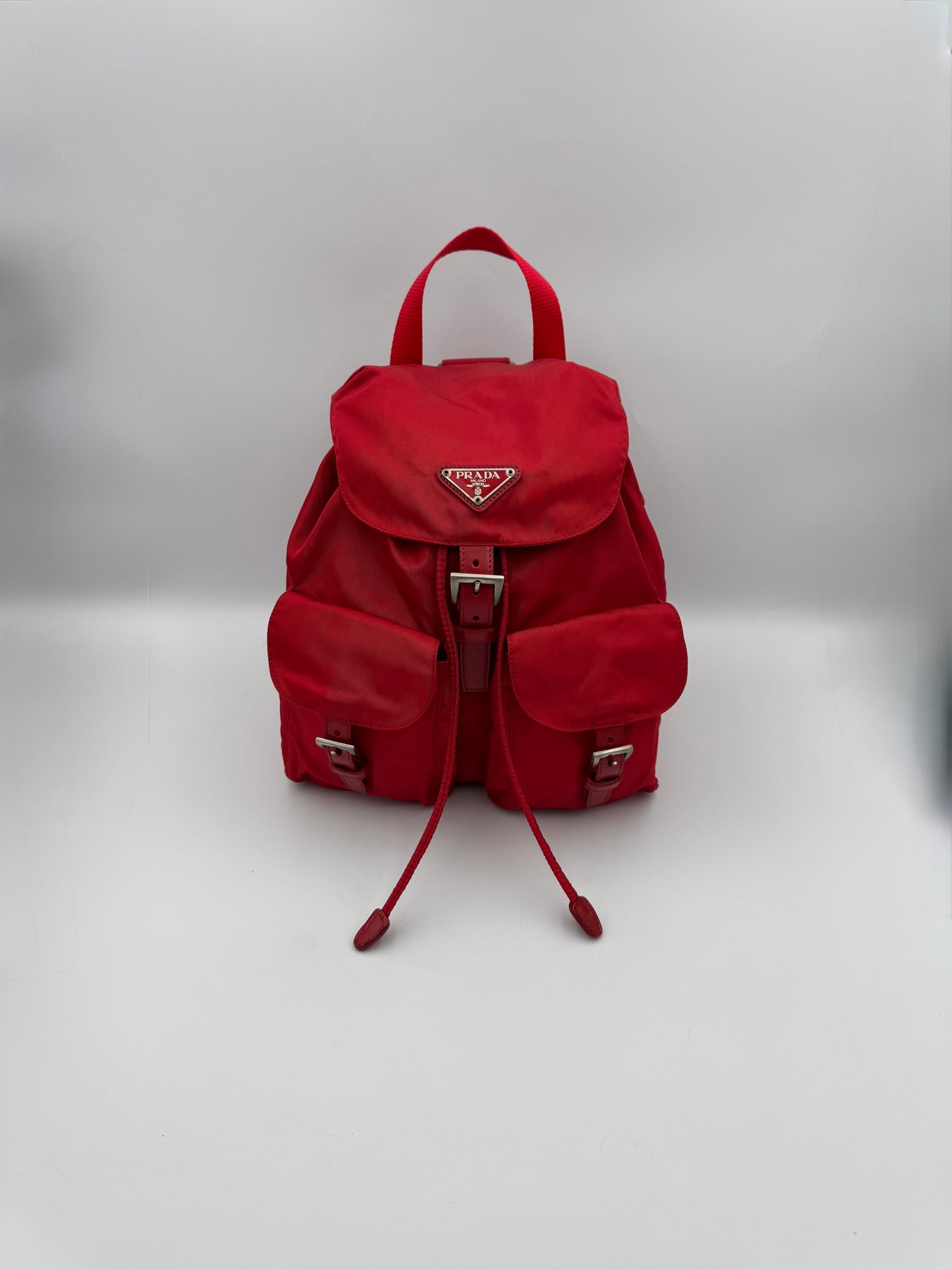 PRADA Red Vela Small Backpack