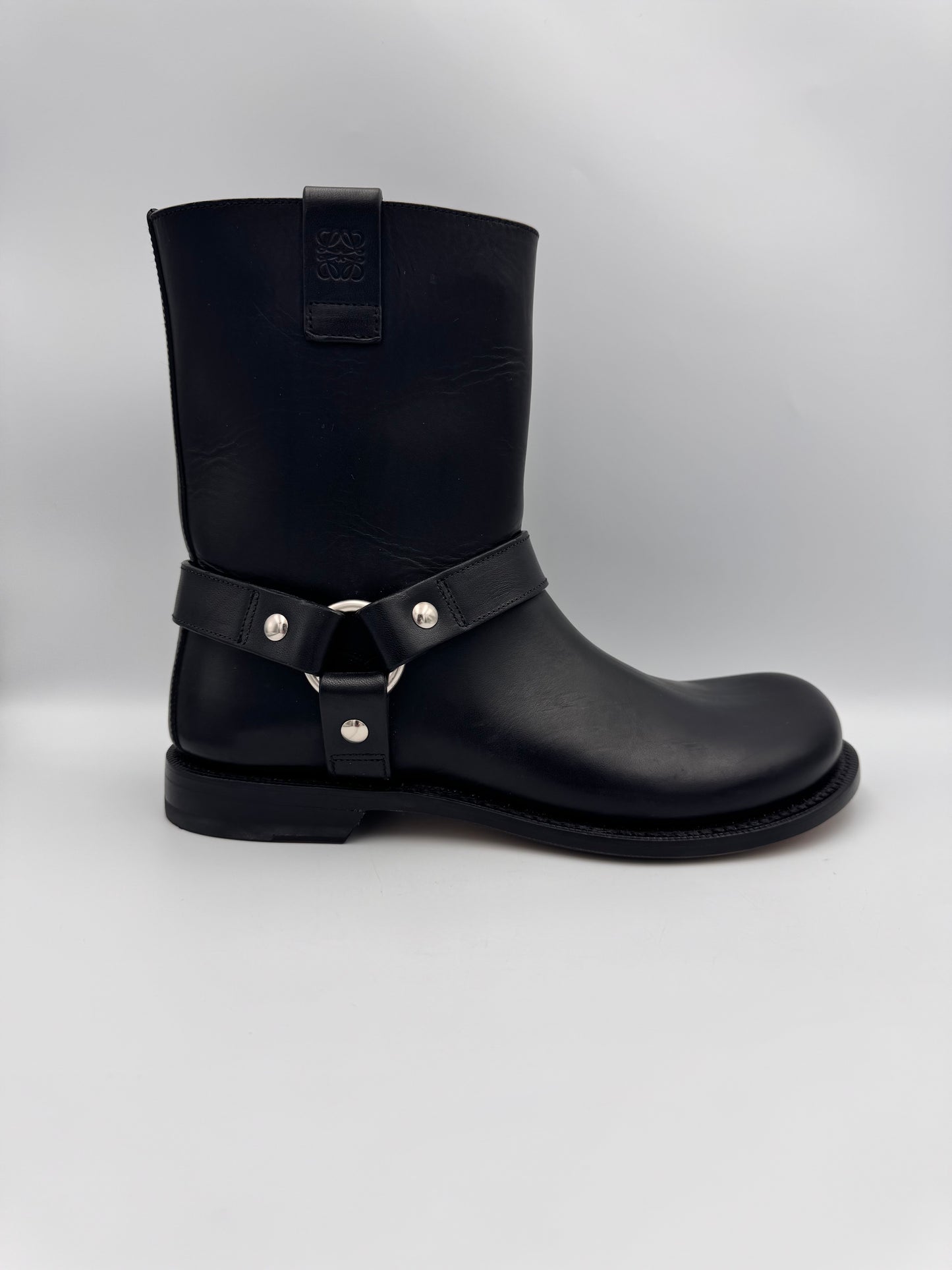 LOEWE Campo Anagram Embossed Biker Boot Size 39