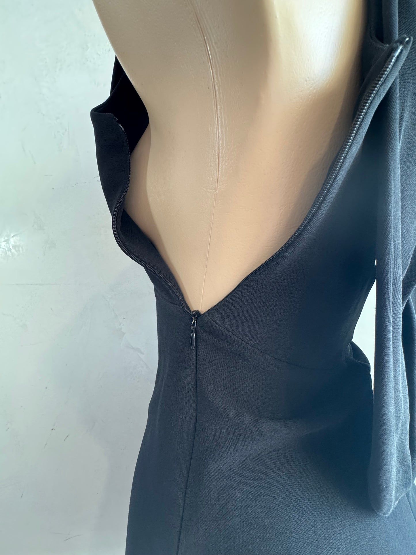 Little black dress with draped back - size XS