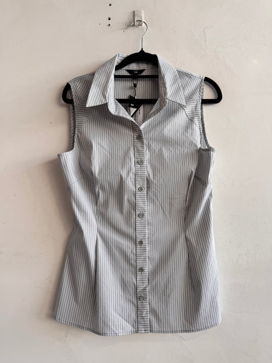 Cue Grey Stripe sleeveless Top - size 10