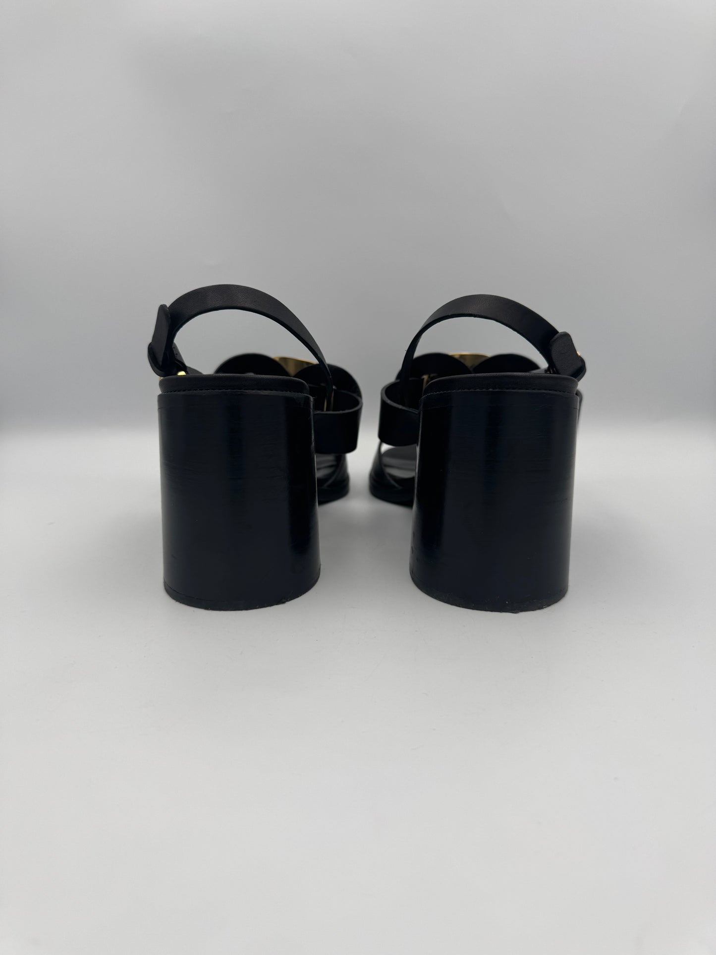 See By Chloe Chunky Black/Gold Heel Size 40