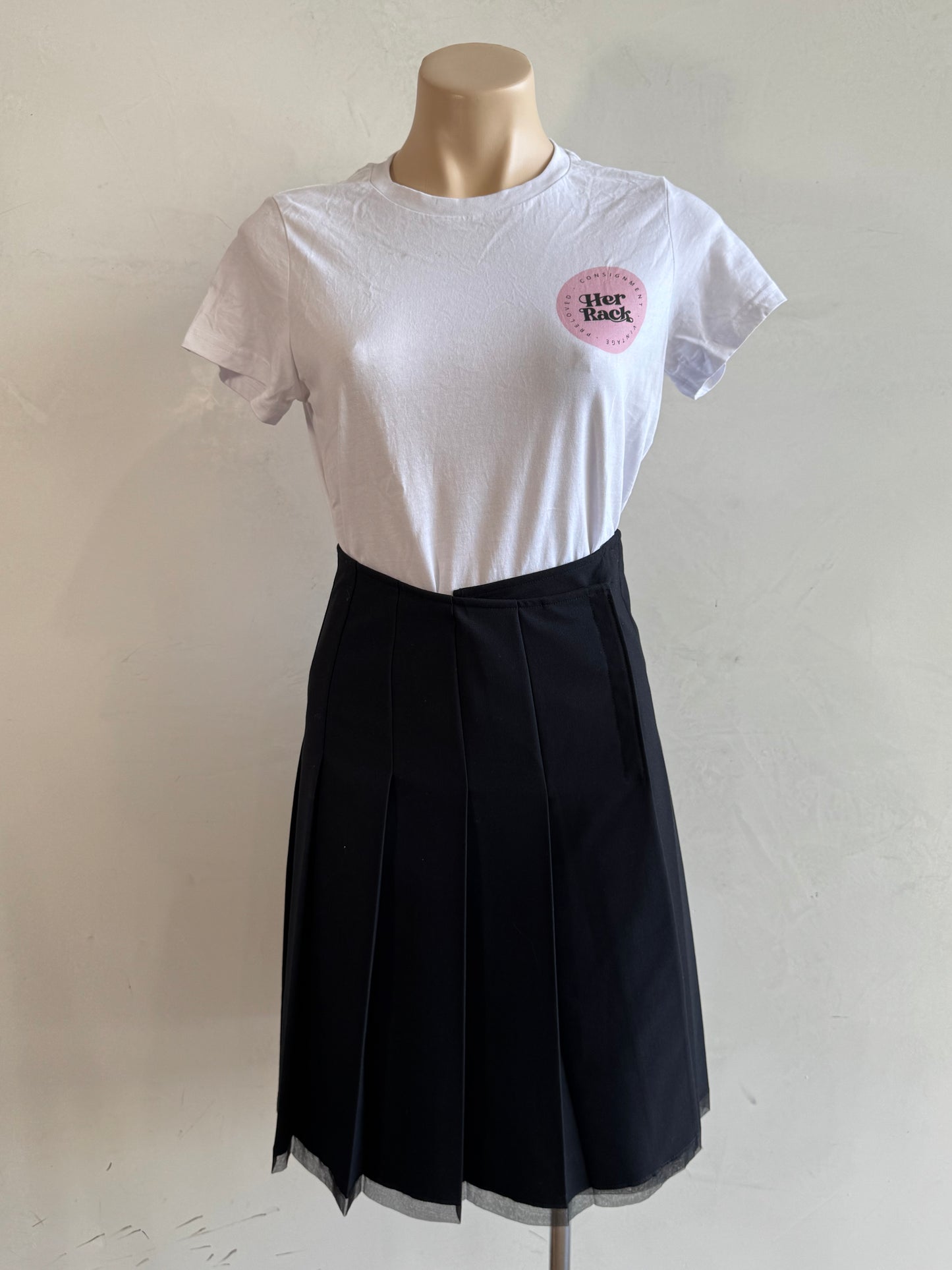 Portmans Black pleated Wrap Skirt - size 10