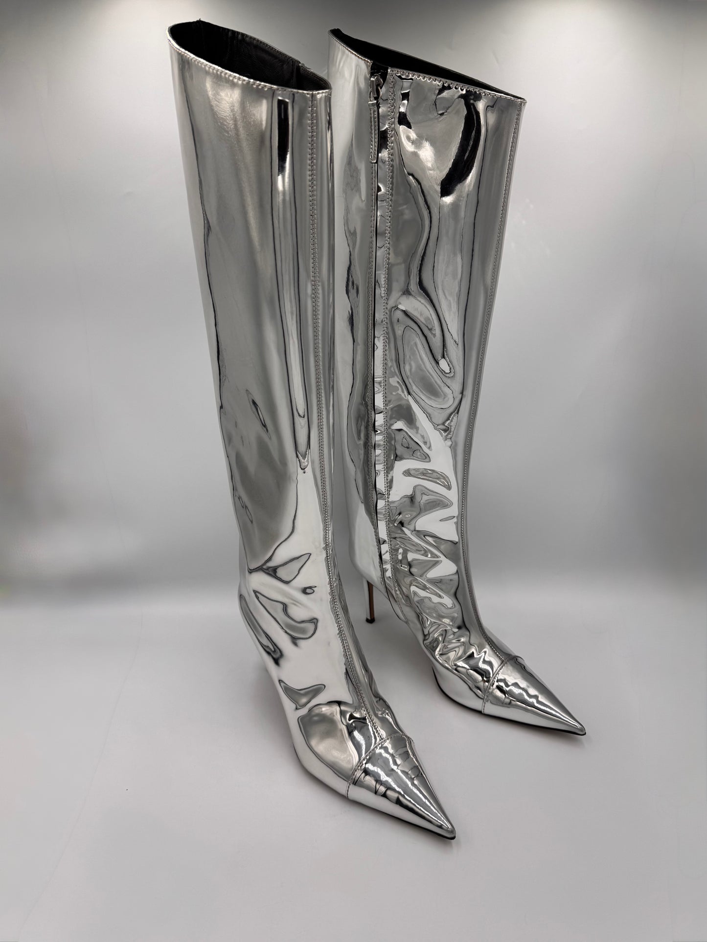 ALEXANDRE VAULTHIER Silver Knee-High Boots size 39