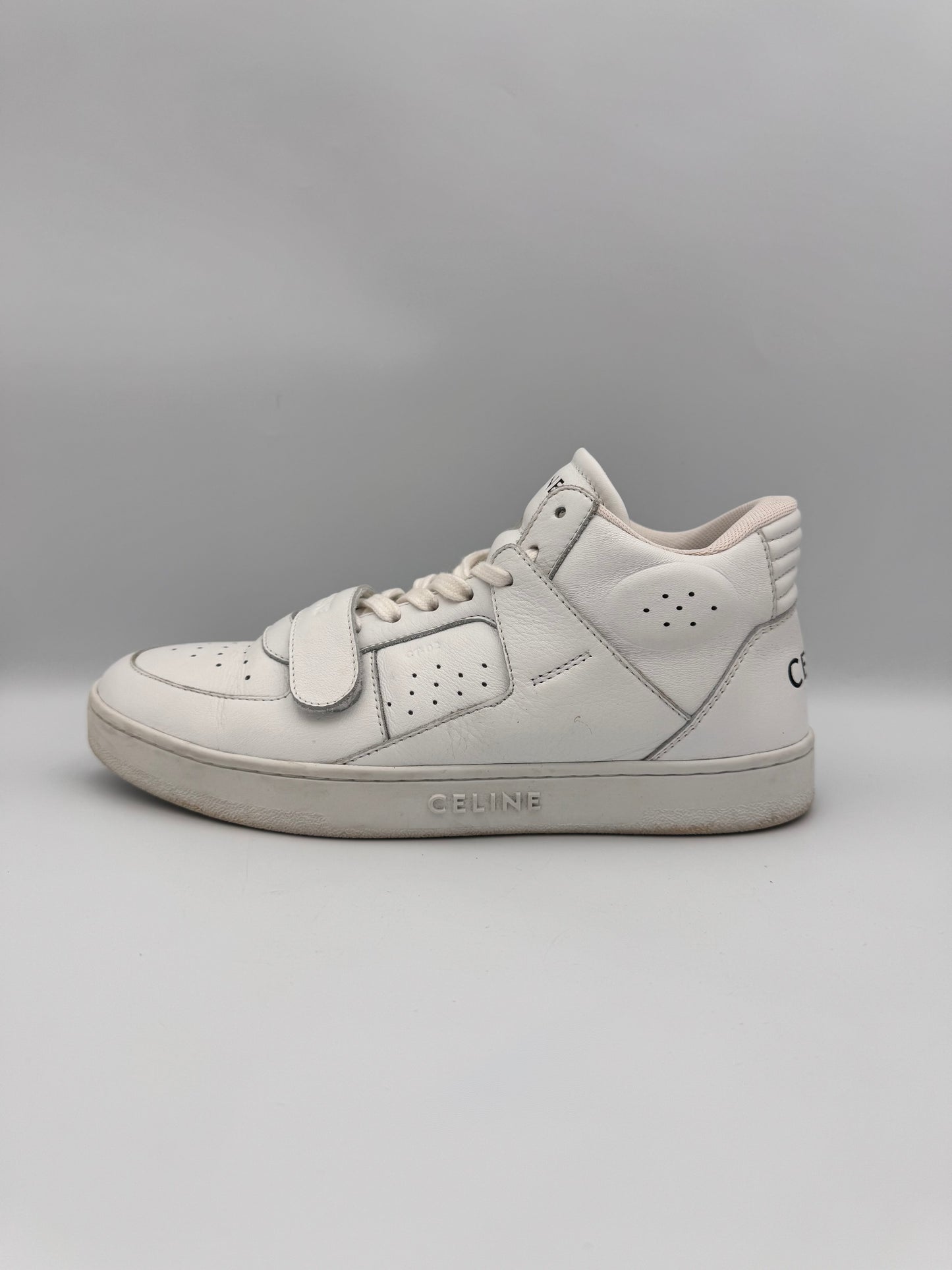 Celine White Mid Sneakers CT-02 Trainer Size 39