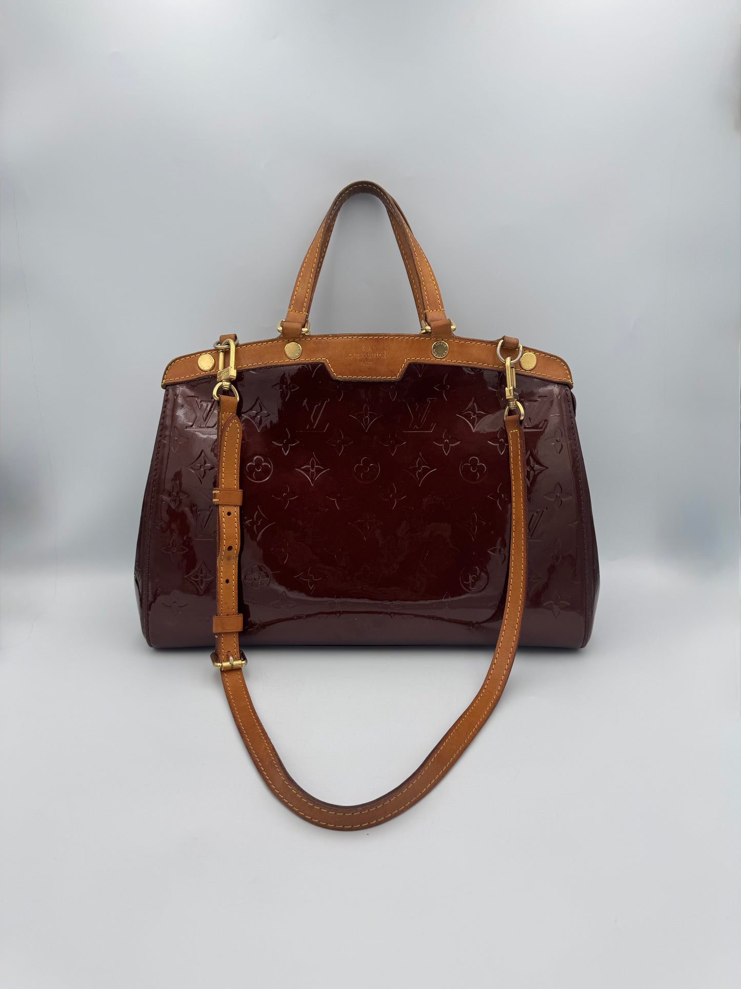 LOUIS VUITTON 2012 Monogram Vernis Brea MM Satchel