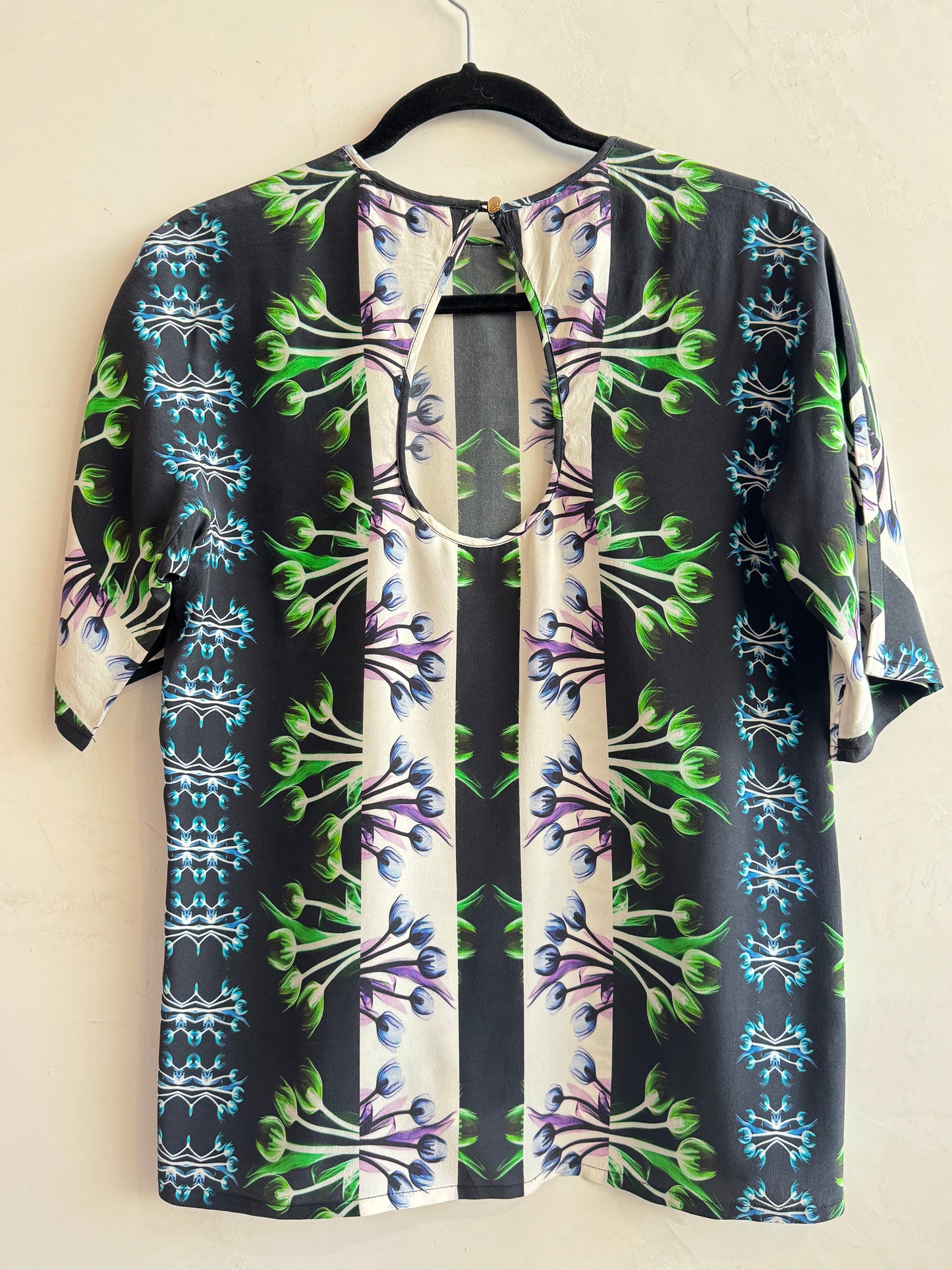 Lisa Ho Silk Print Blouse - size 10