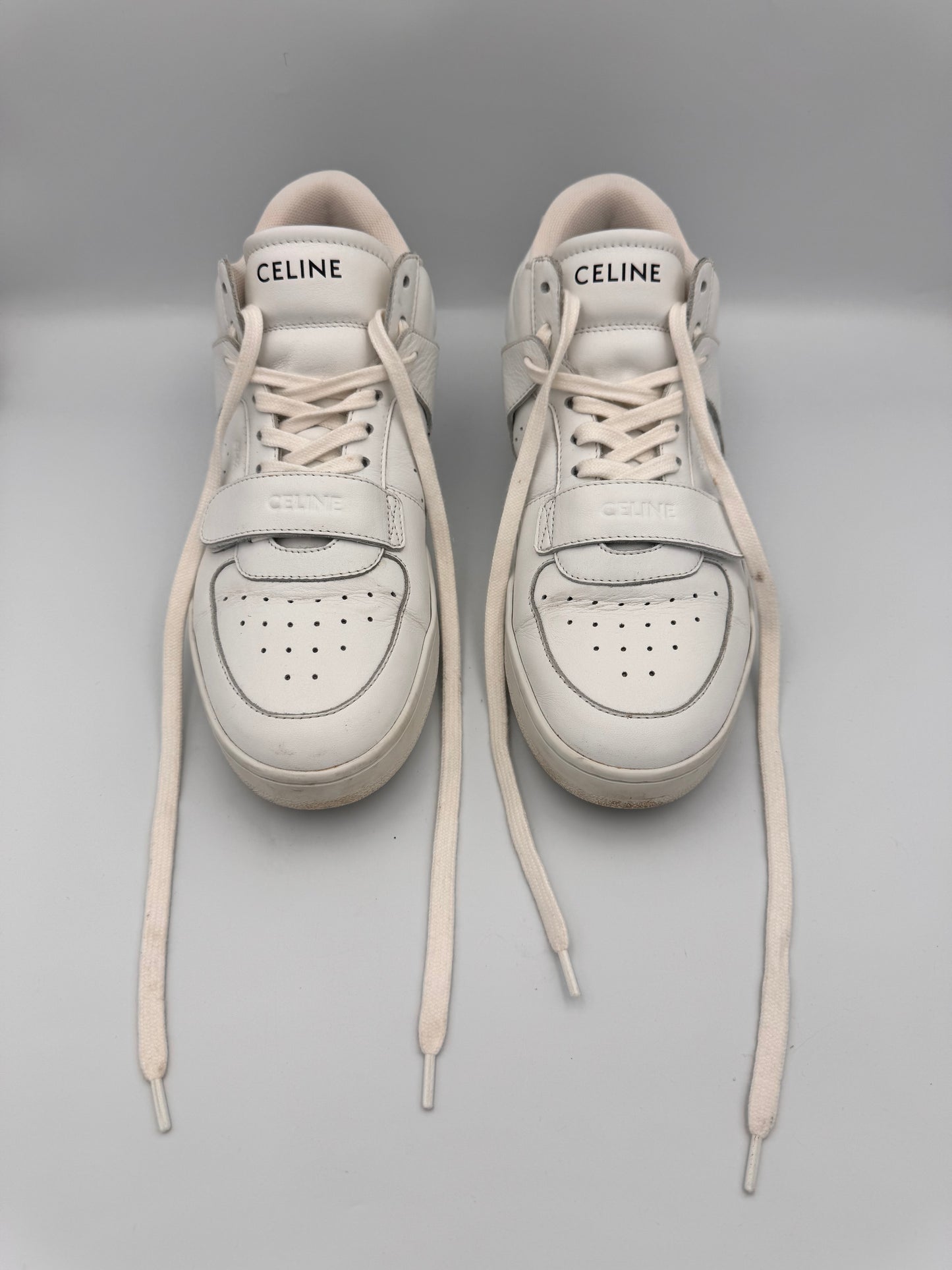 Celine White Mid Sneakers CT-02 Trainer Size 39