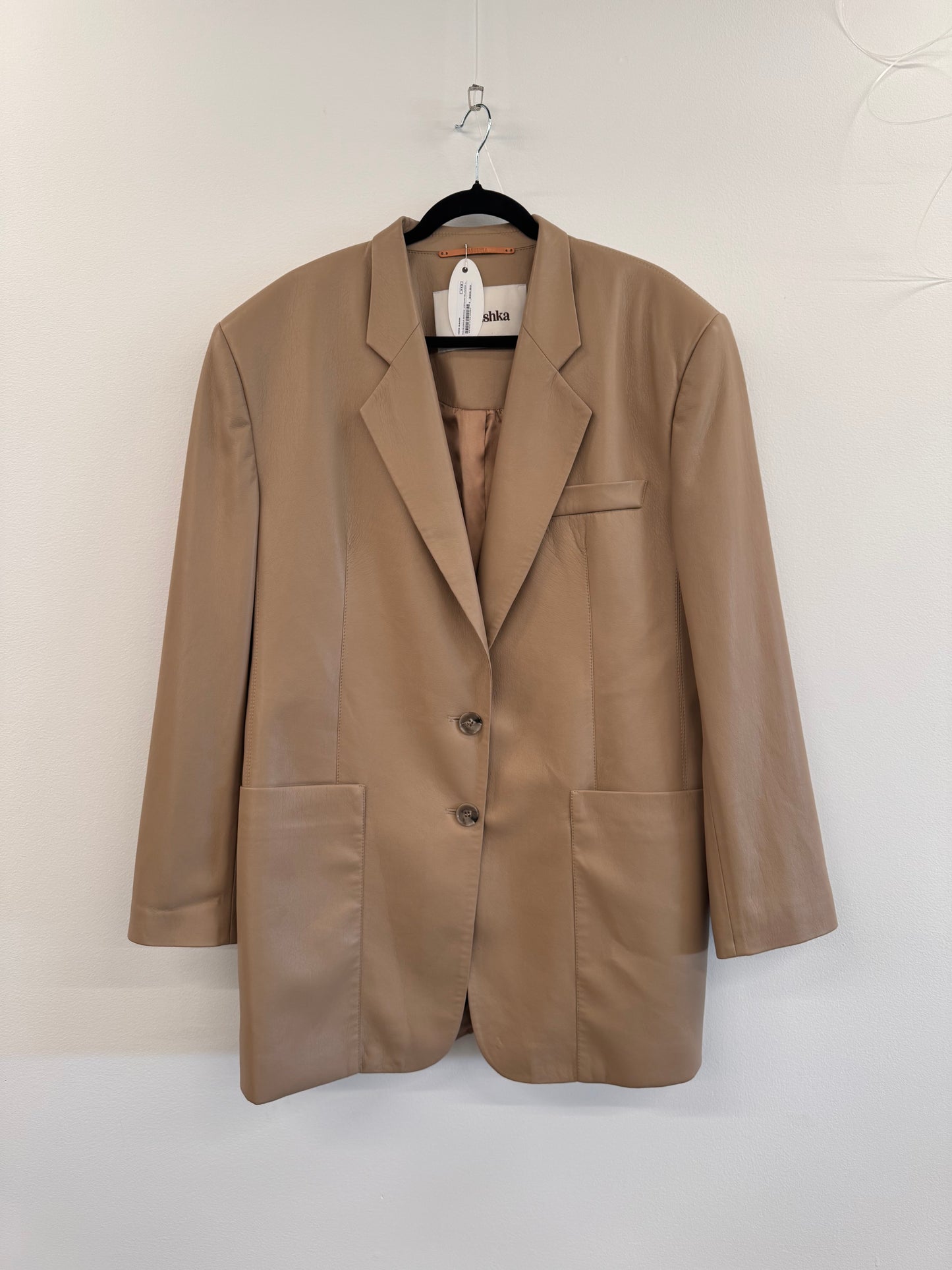 Nanuska Beige Vegan Blazer - Size L
