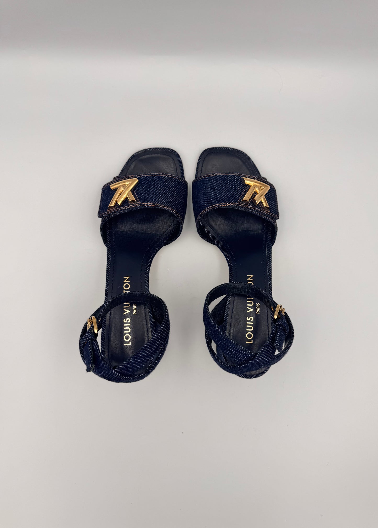 LOUIS VUITTON Denim Sandals Size 39