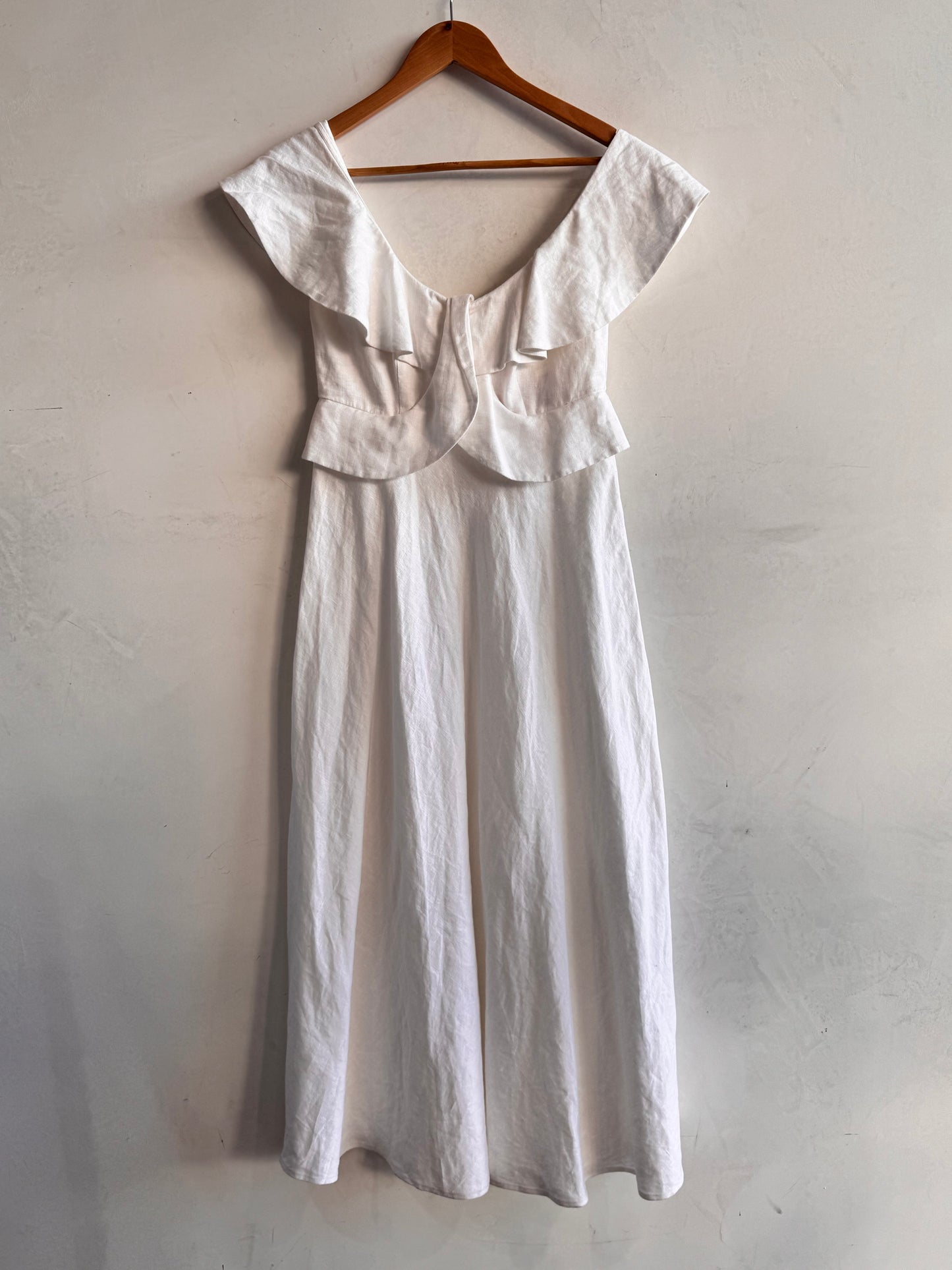Seed Whisper White Linen dress NWT - size 8