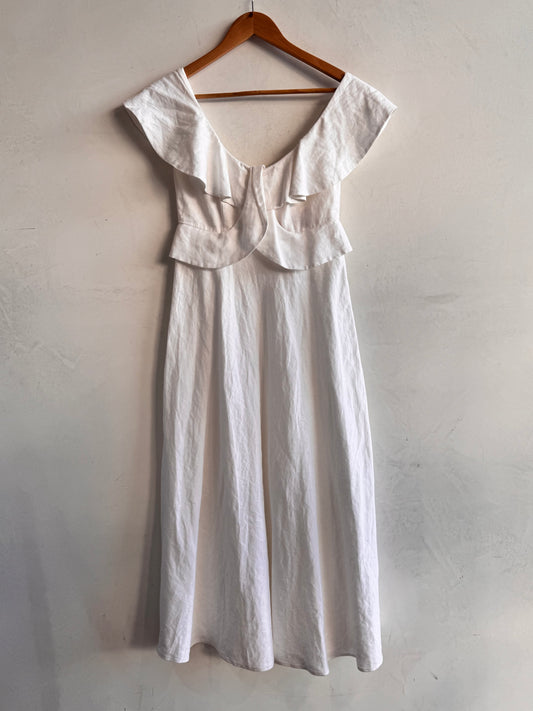 Seed Whisper White Linen dress NWT - size 8