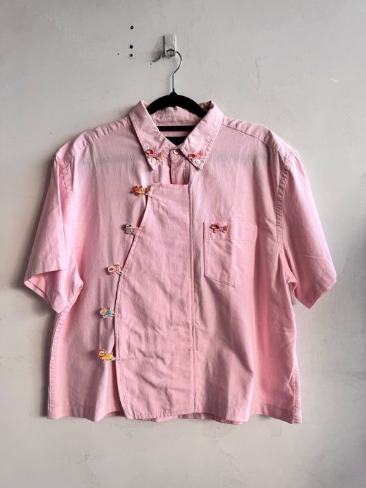Upcycled Gap pink shirt - size L