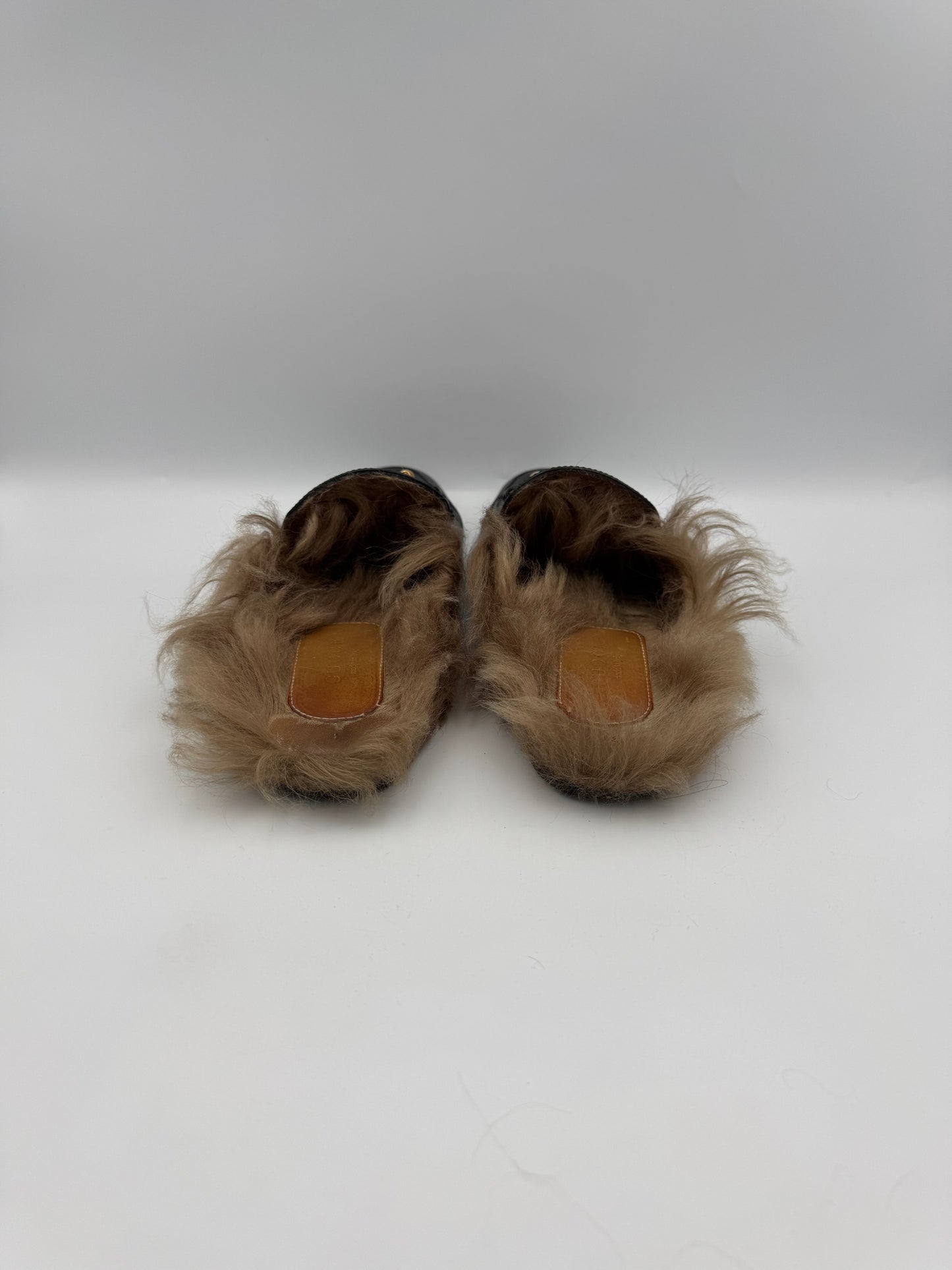 GUCCI Princetown Fur Loafers Size 37