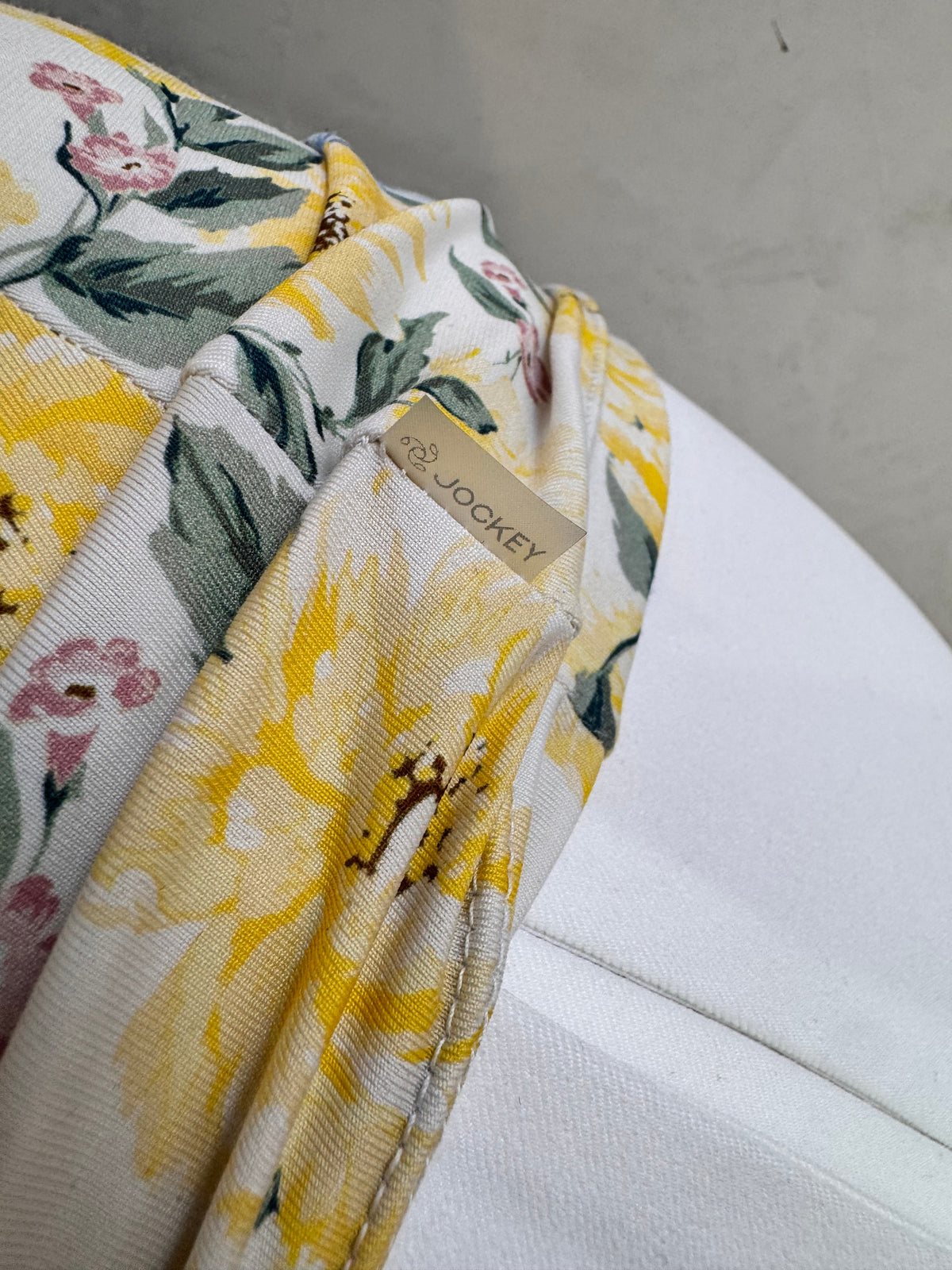 Jockey yellow print lace trim cami - size S