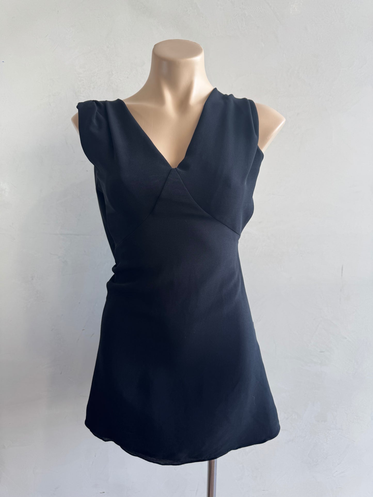 Little black dress with draped back - size XS