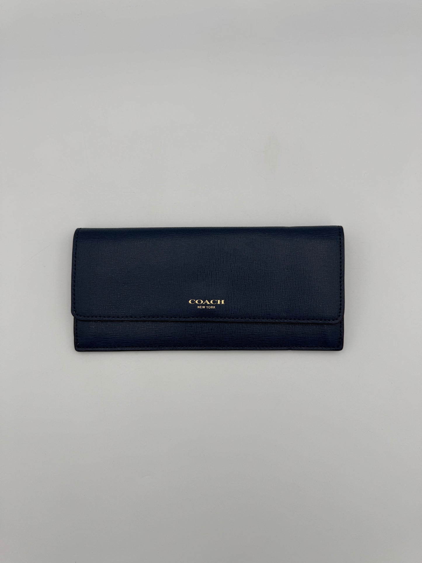 Coach Saffiano Wallet Navy
