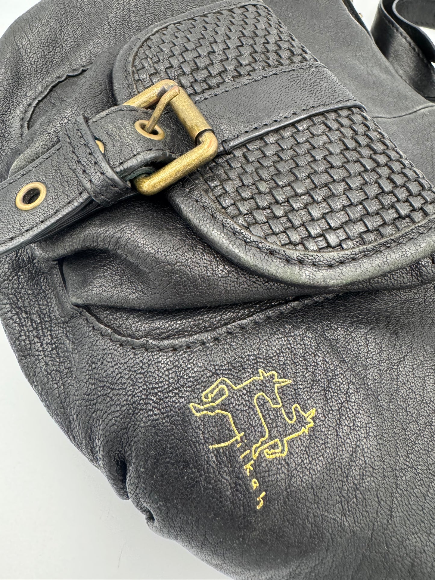 Tikah Black Leather Sling Bag