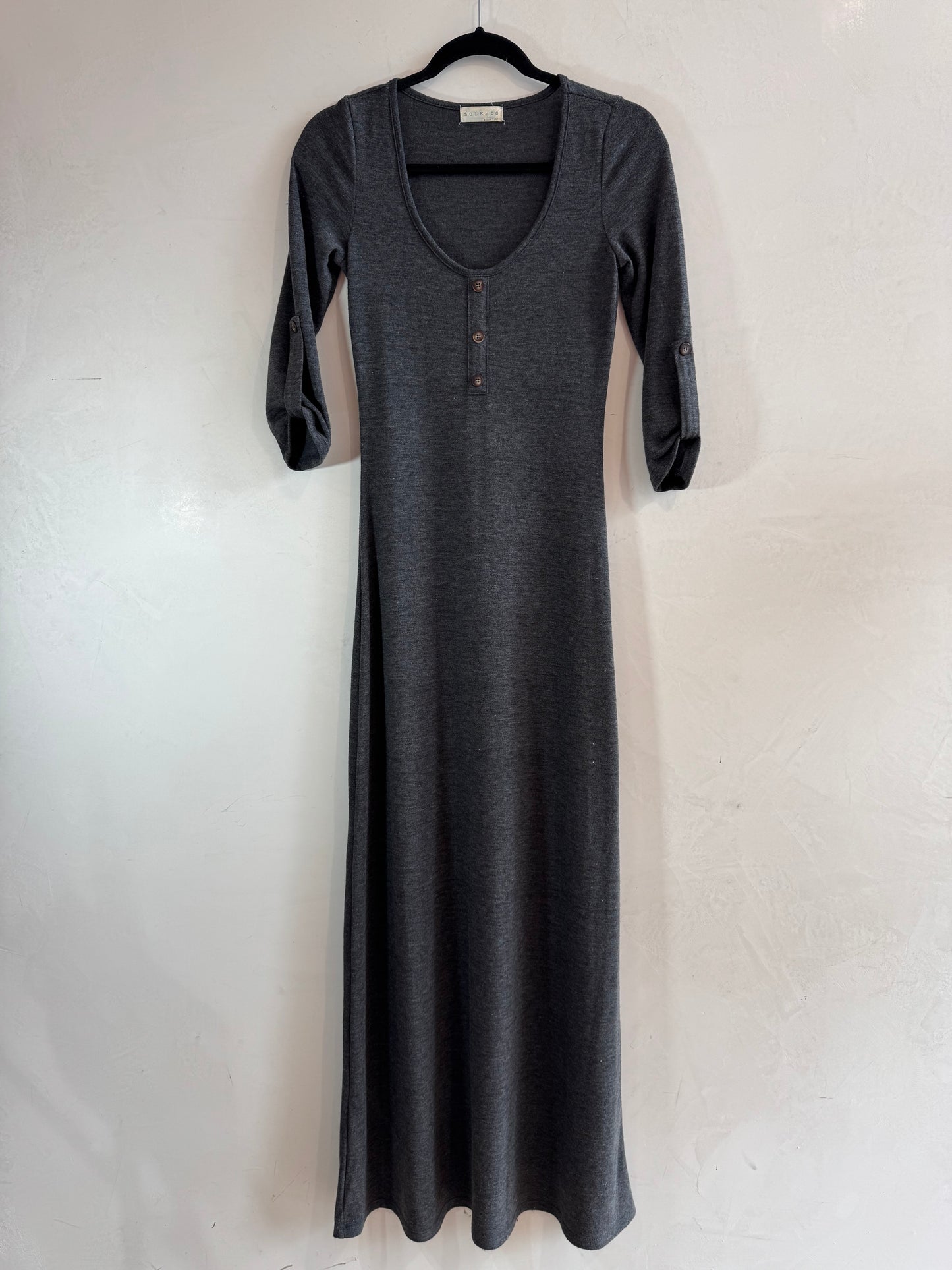 Solemio grey maxi dress - size s
