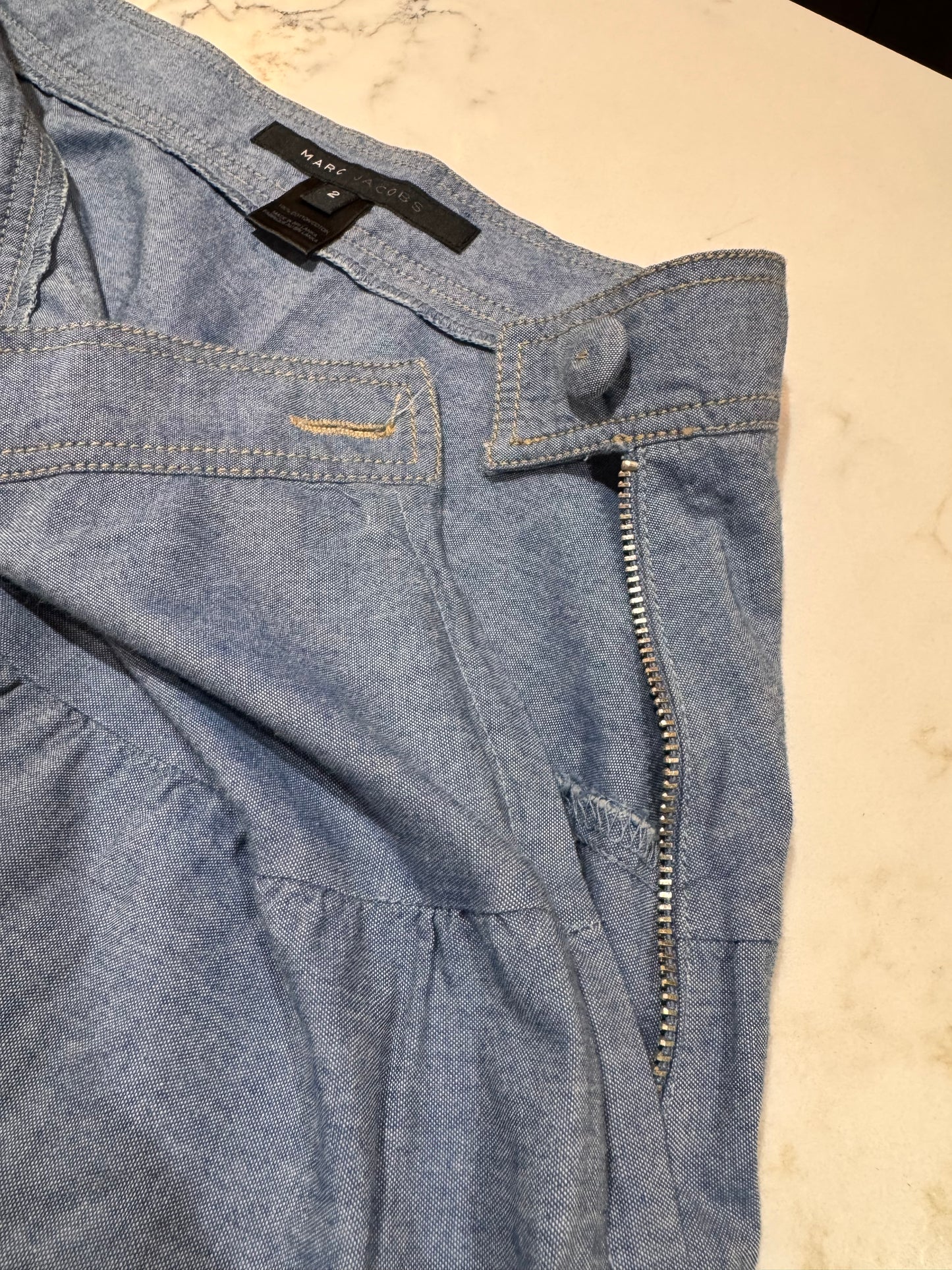 Marc Jacobs Tiered Denim Midi Skirt - size 2