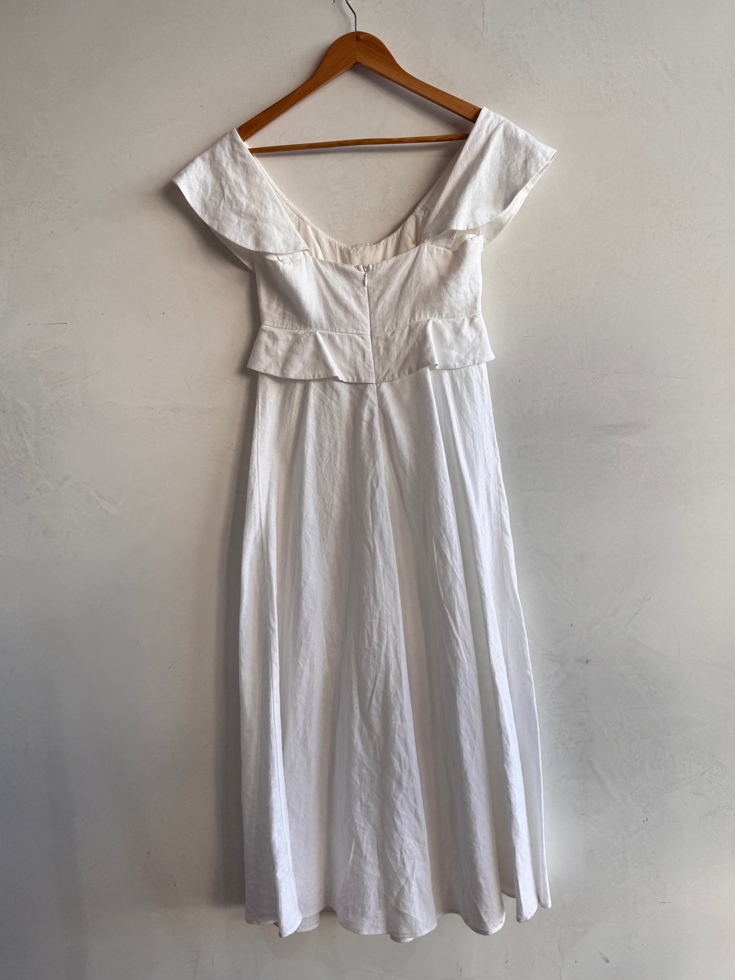 Seed Whisper White Linen dress NWT - size 8