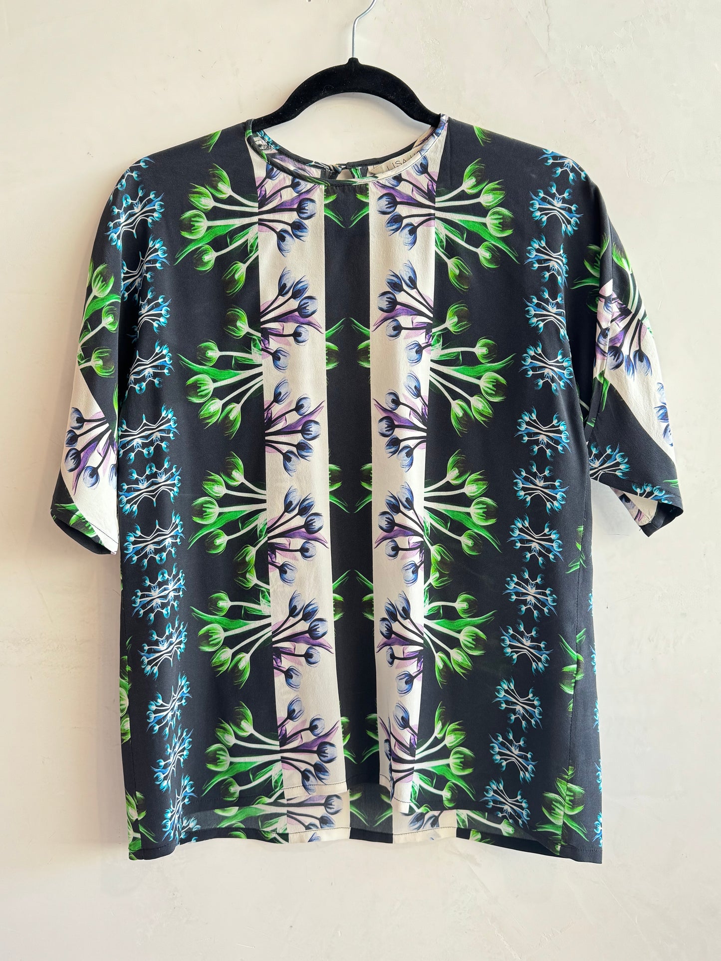 Lisa Ho Silk Print Blouse - size 10