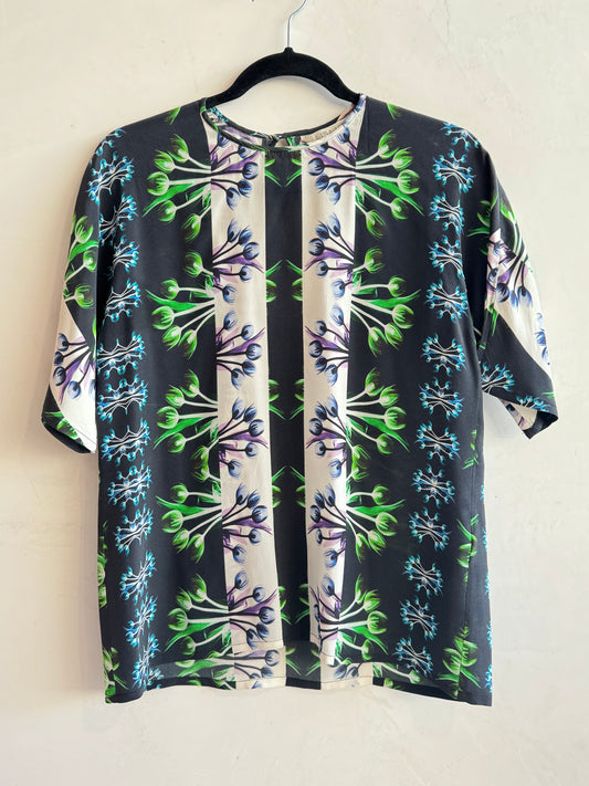Lisa Ho Silk Print Blouse - size 10