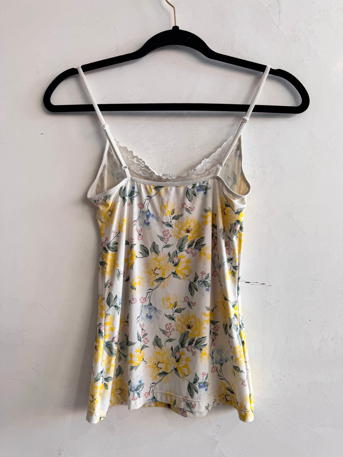 Jockey yellow print lace trim cami - size S
