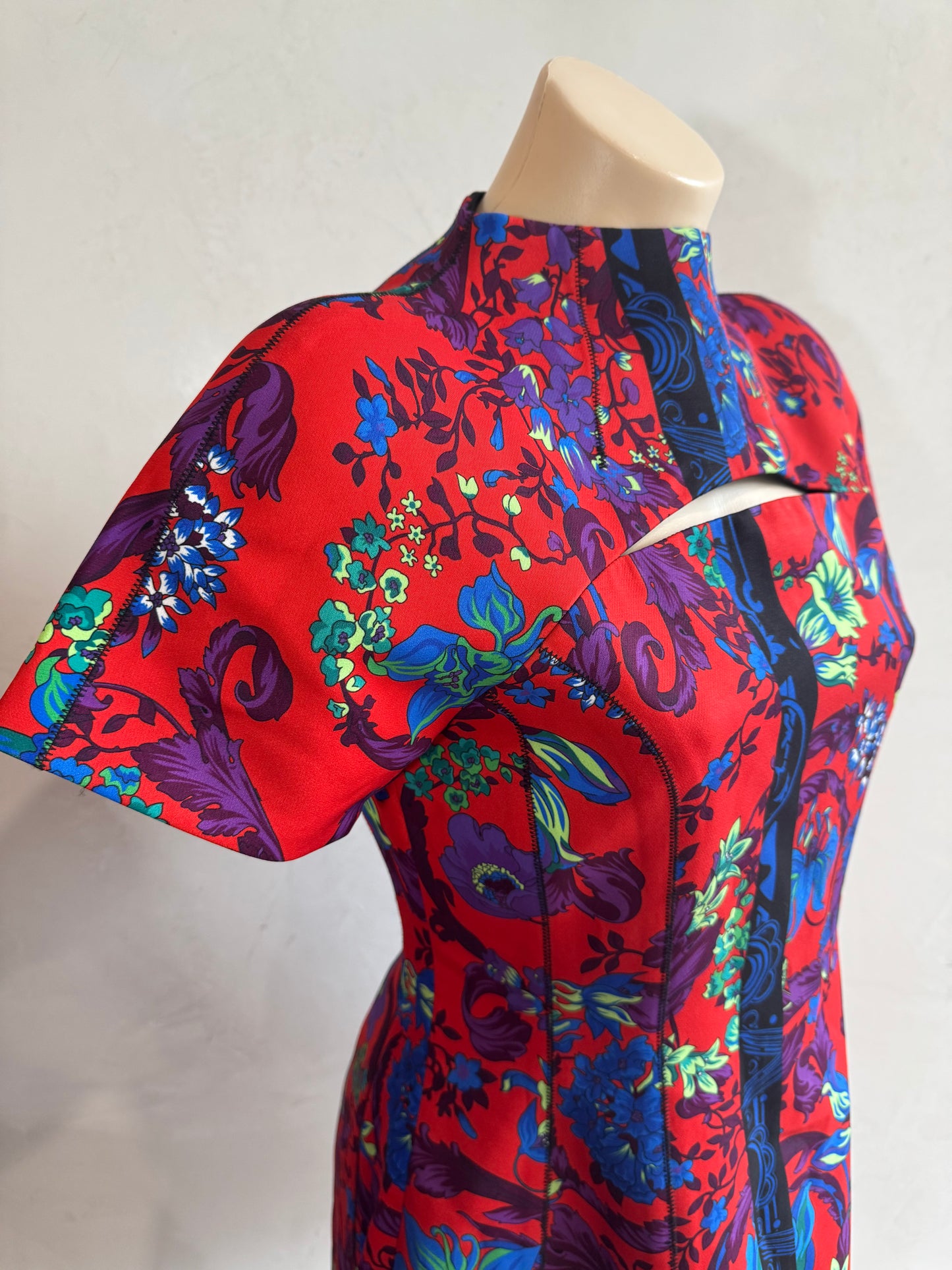 Versace multi print mini dress - size L