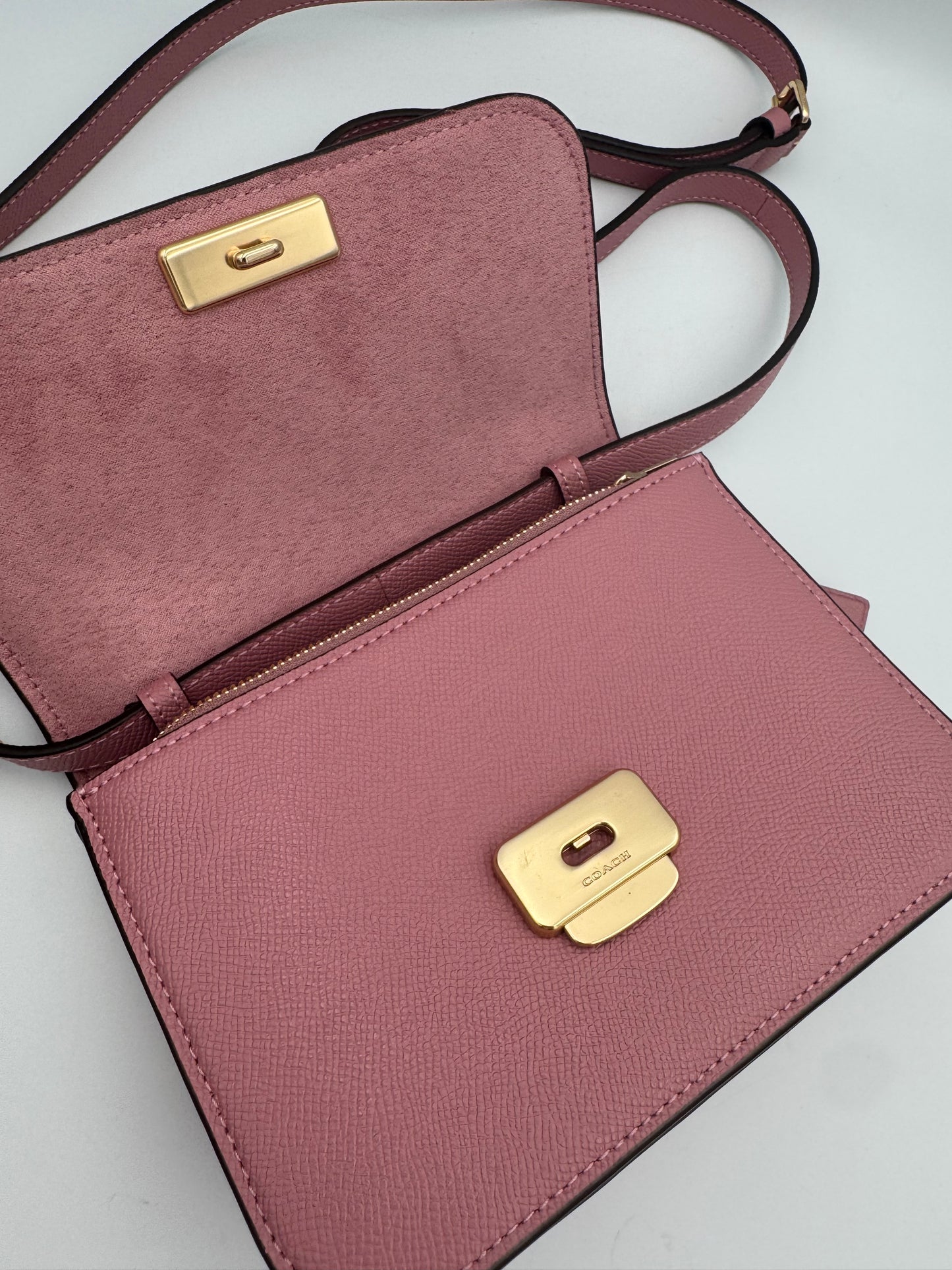 Coach Mini Brynn Crossbody Leather Clutch Pink C5626