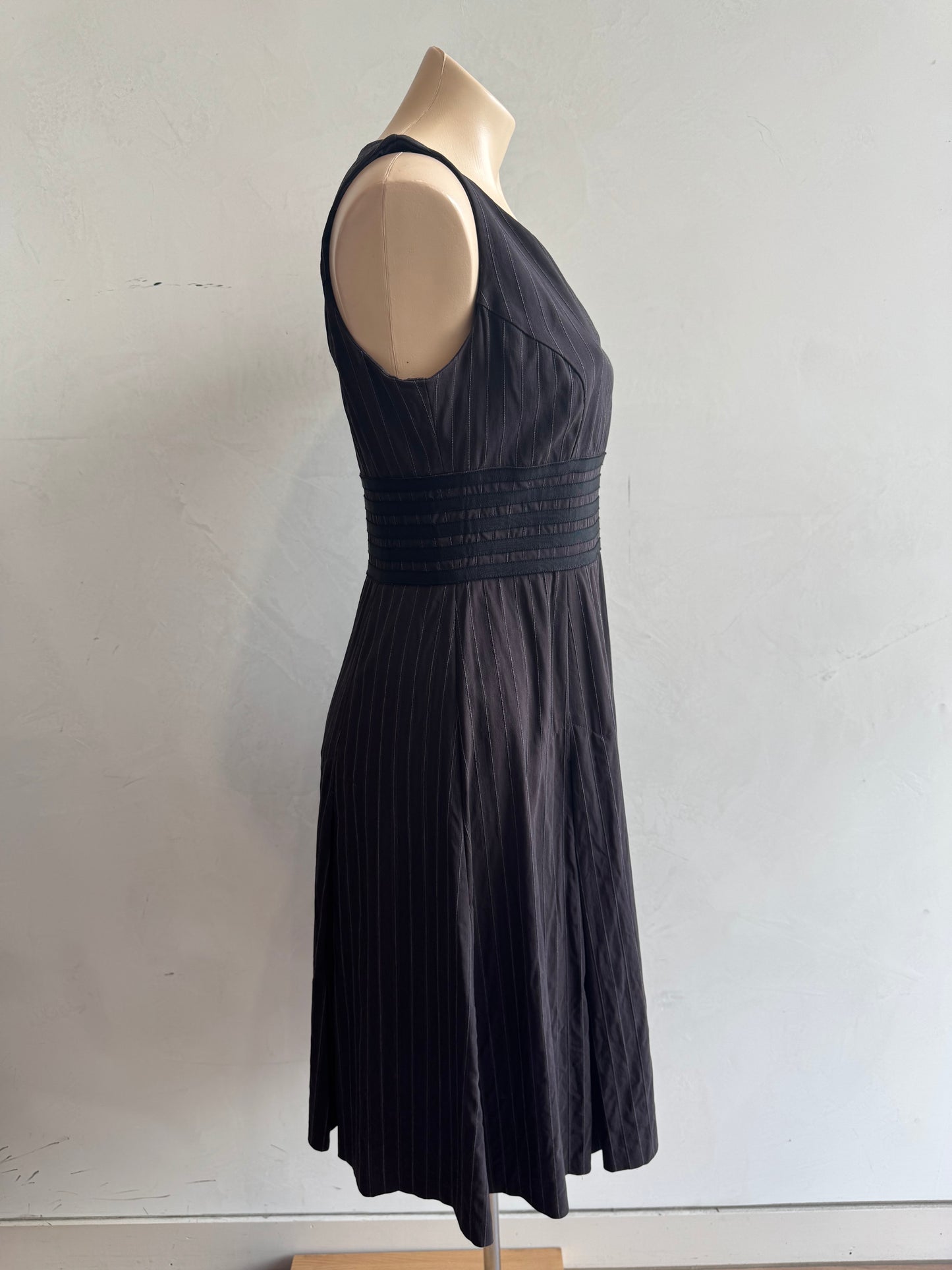 Vintage Cue brown stripe dress - size 10