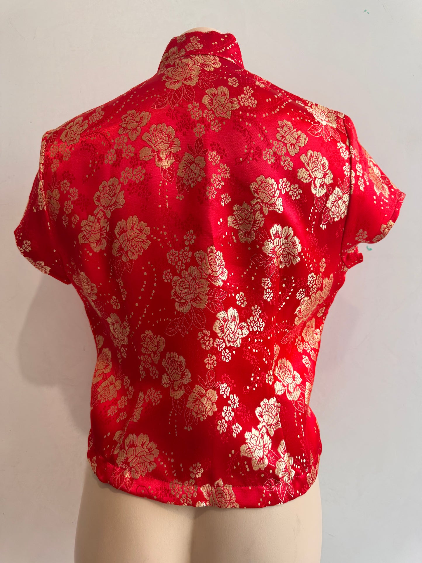 Vintage Kamikaze Red Mandarin Top - size 14