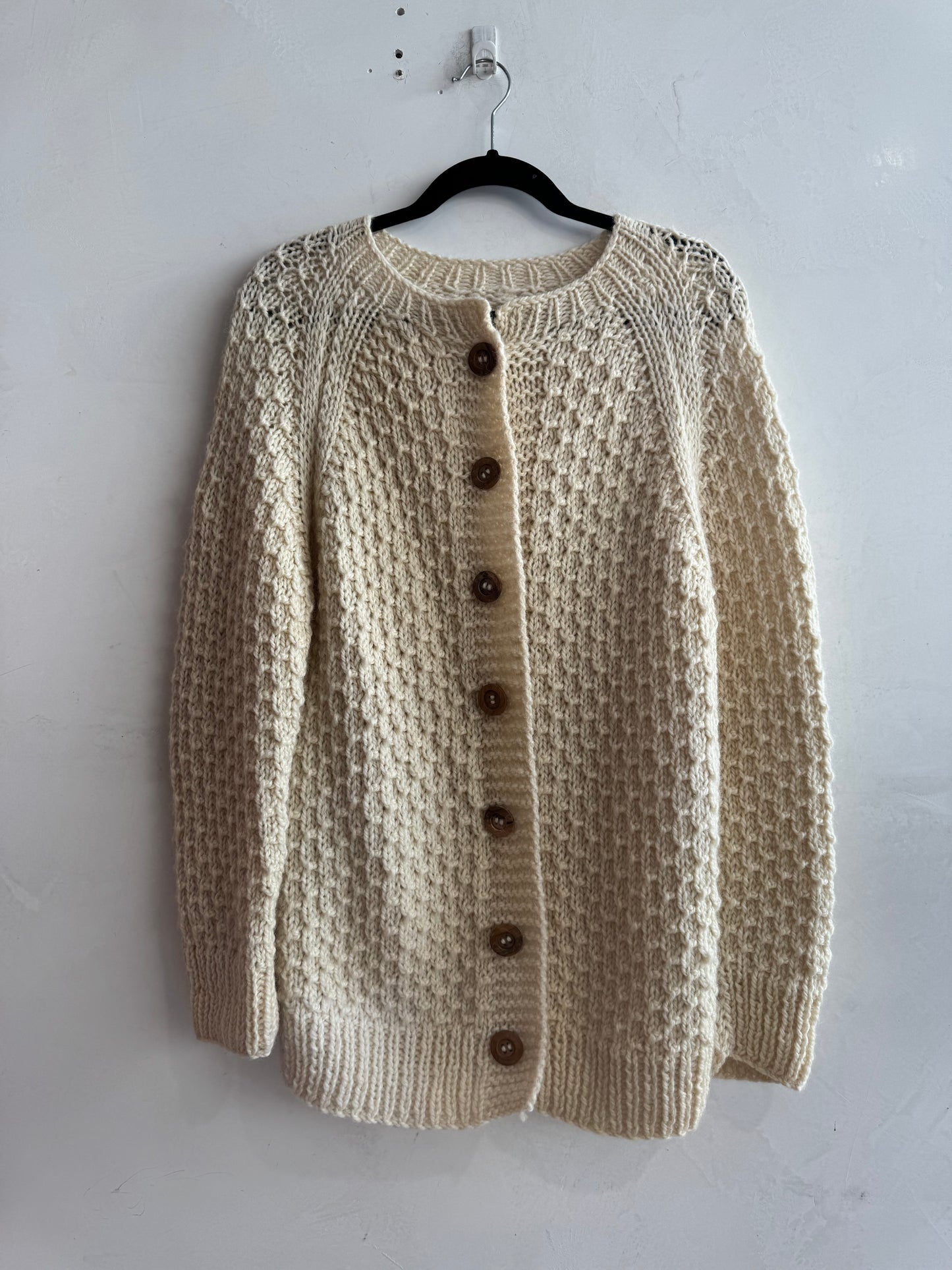 Cream Chunky Handknit Cardigan OS