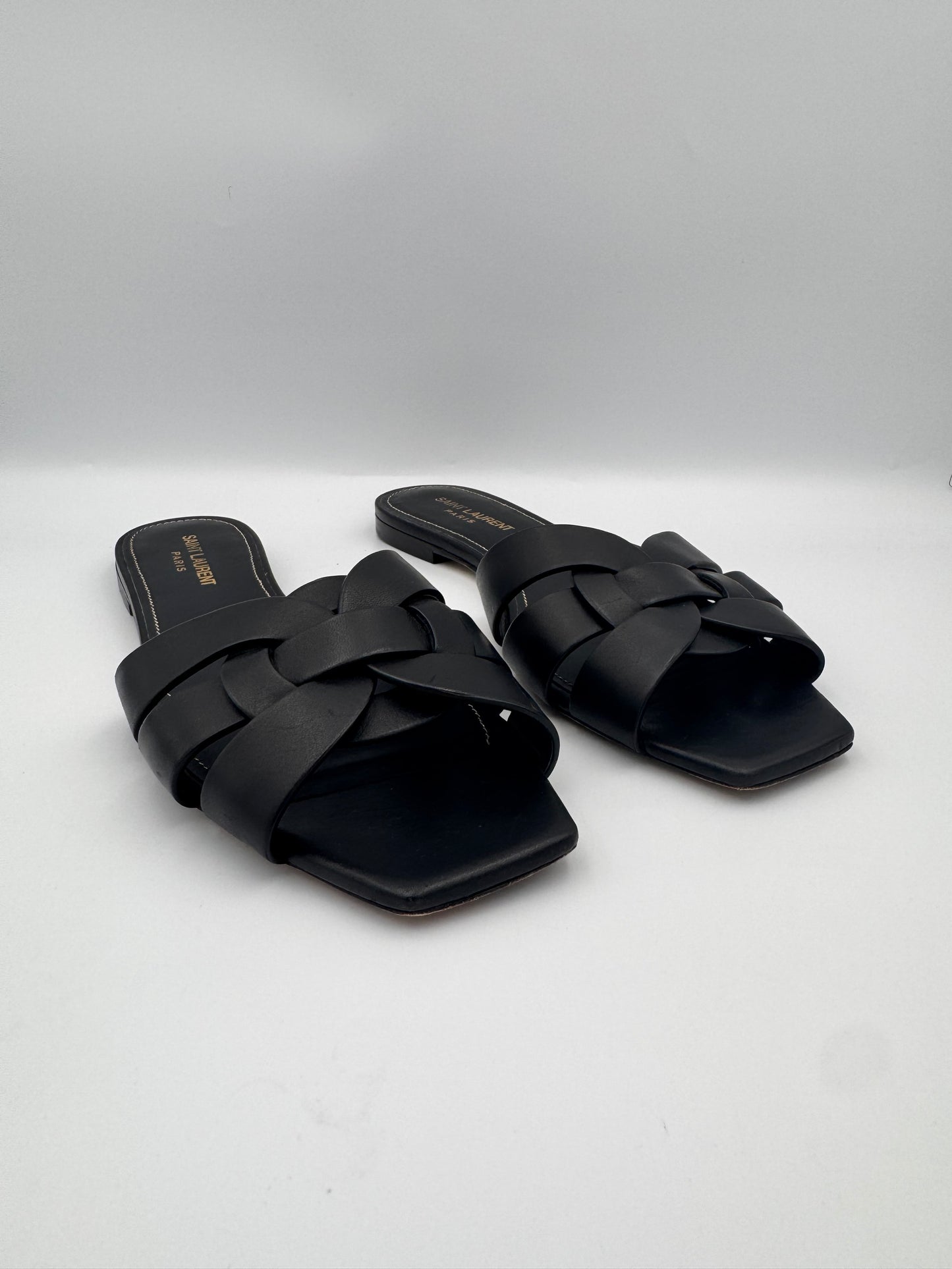 Yves Saint Laurent Black Slides Size 40