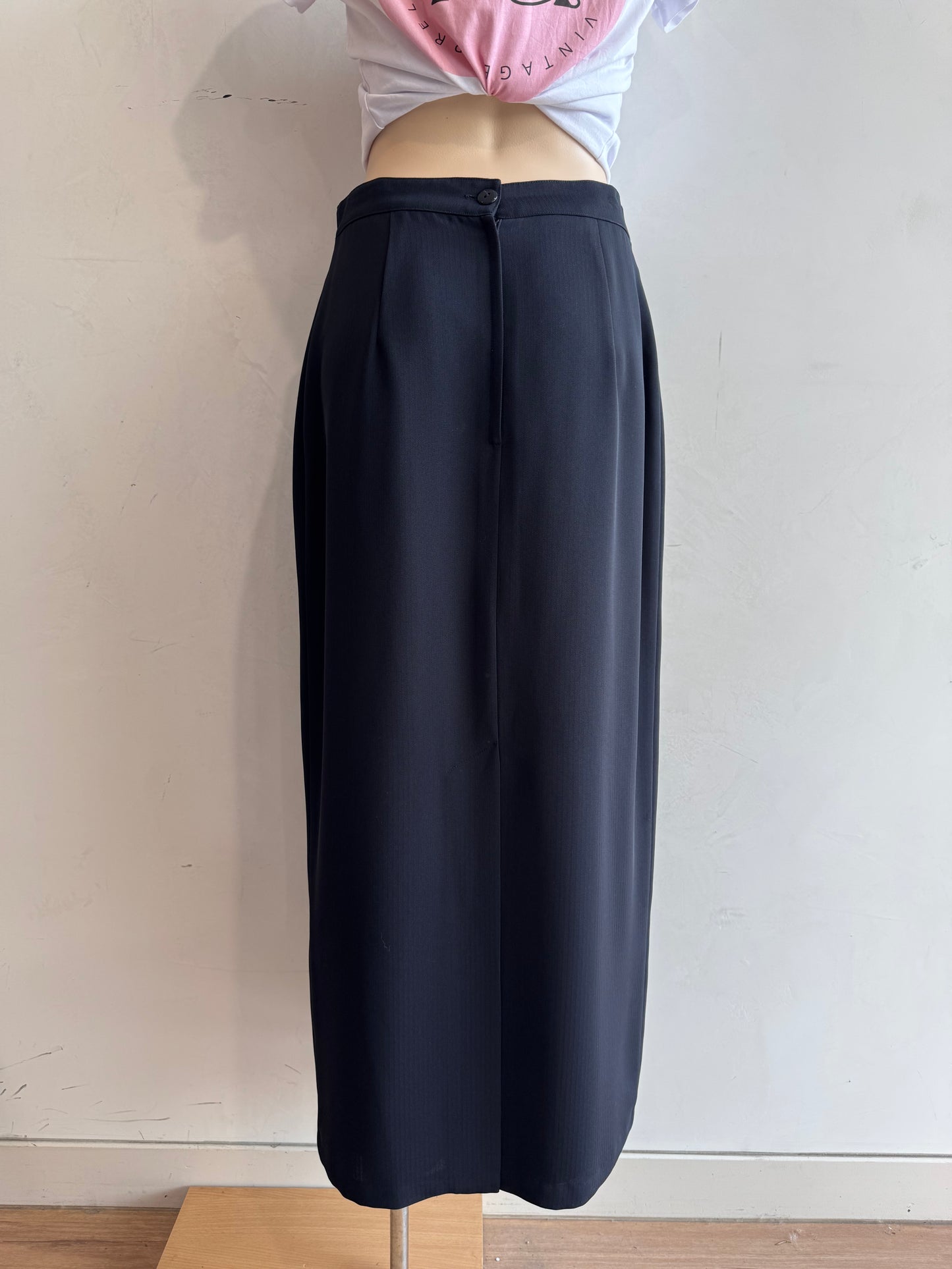 Vintage Katie’s Navy Maxi Split Skirt - size 14