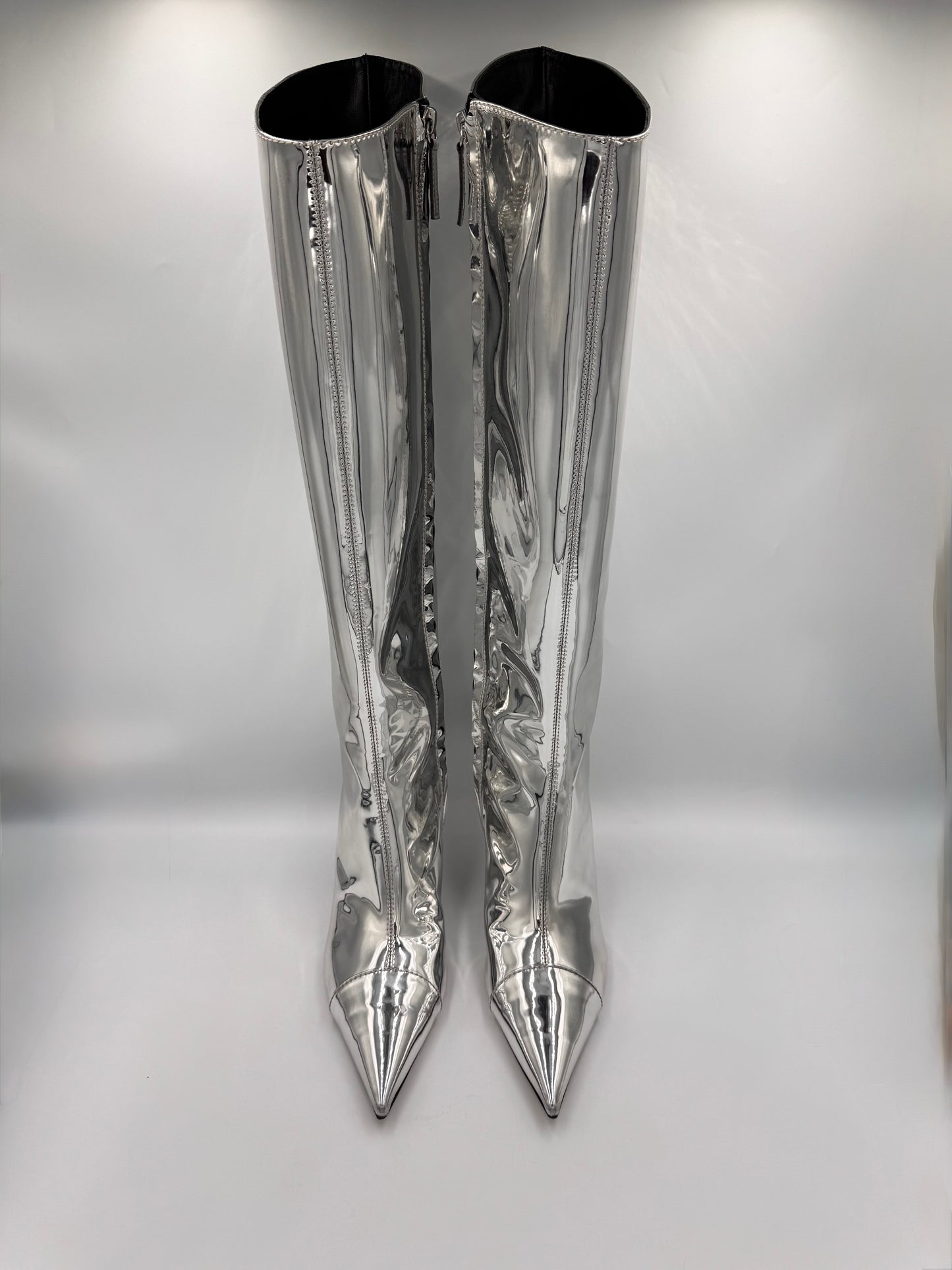 ALEXANDRE VAULTHIER Silver Knee-High Boots size 39