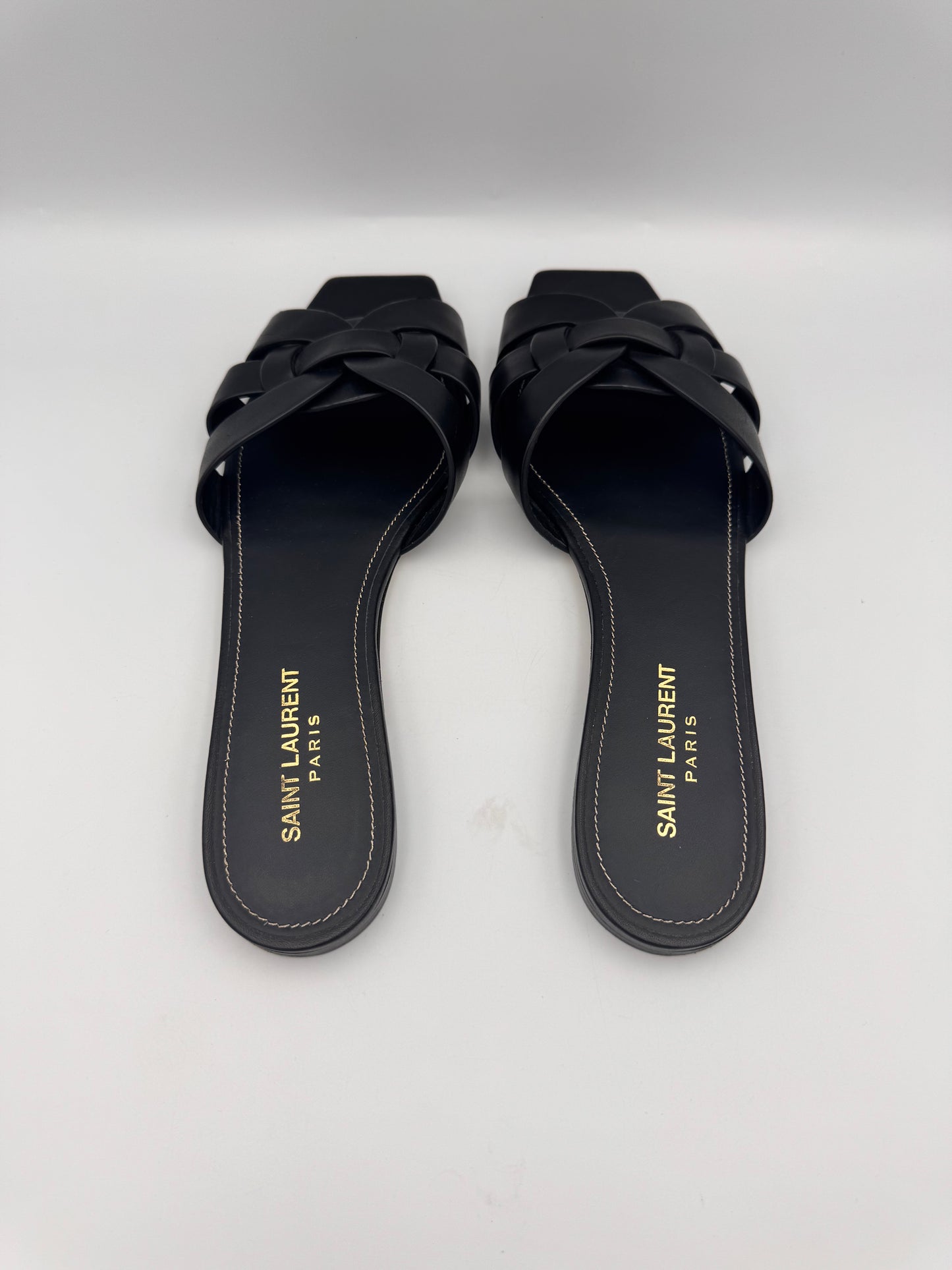 Yves Saint Laurent Black Slides Size 40