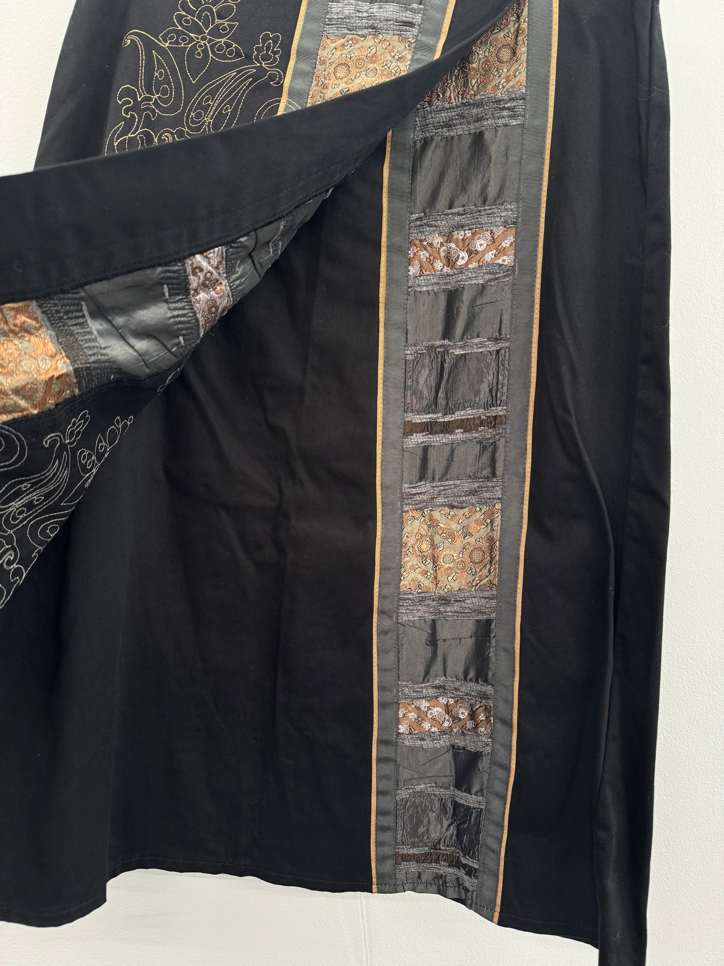 Red Head Black Embroidered skirt - Size 12