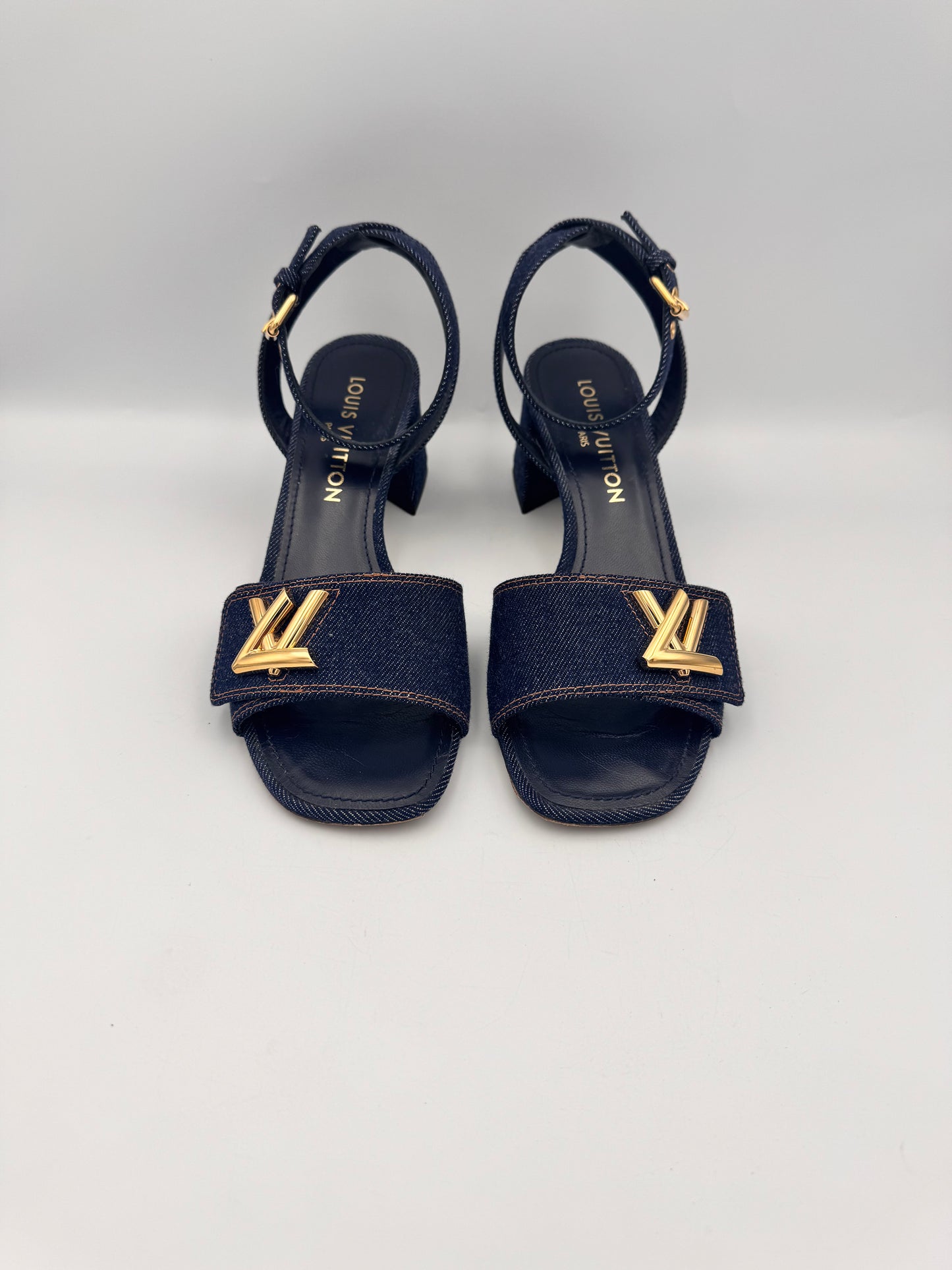 LOUIS VUITTON Denim Sandals Size 39