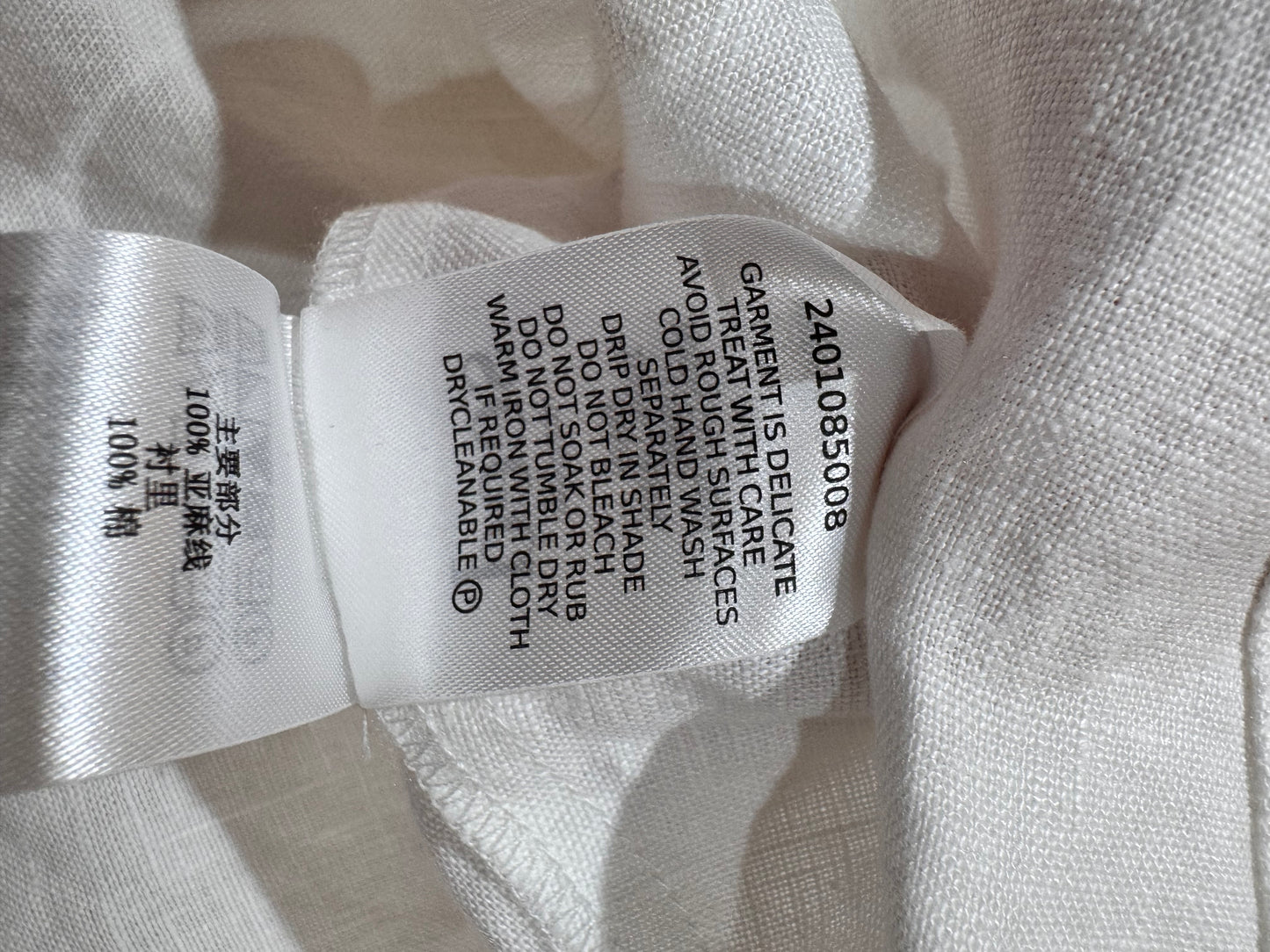 Seed Whisper White Linen dress NWT - size 8