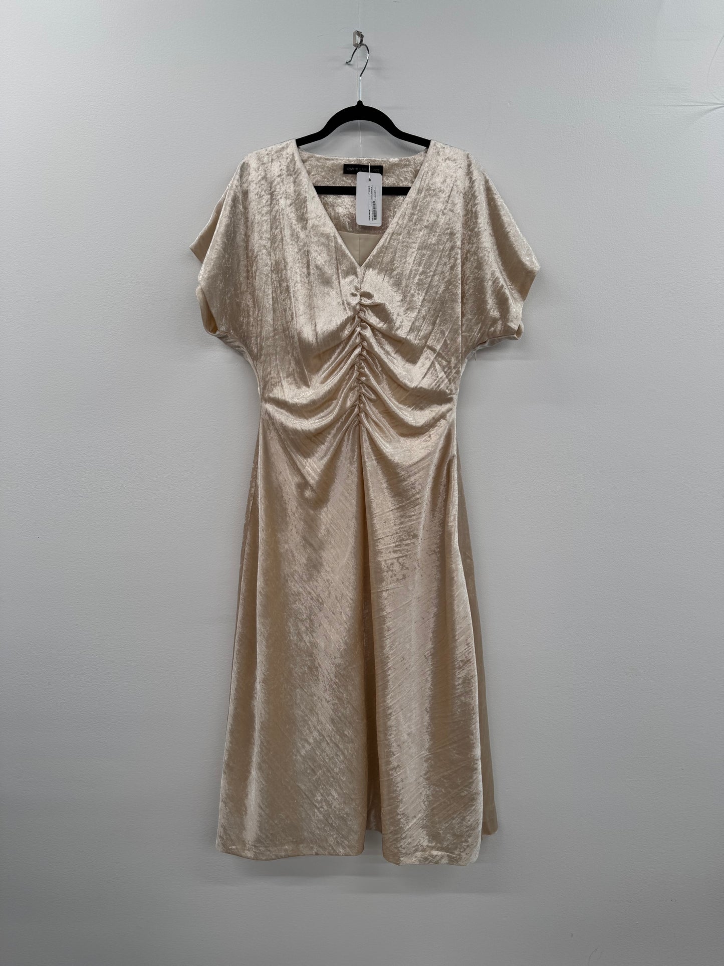 David Lawrence Cream Velvet Dress - Size 6
